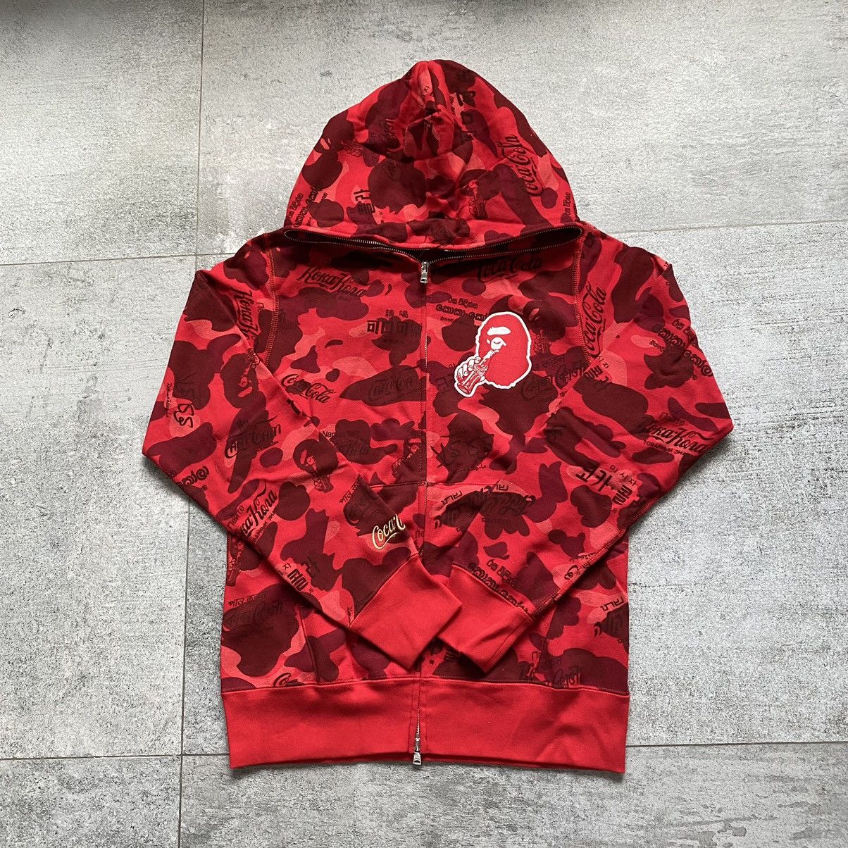 Bape A Bathing Ape BAPE x Coca-Cola Color Camo Full Zip Up Hoodie | Grailed