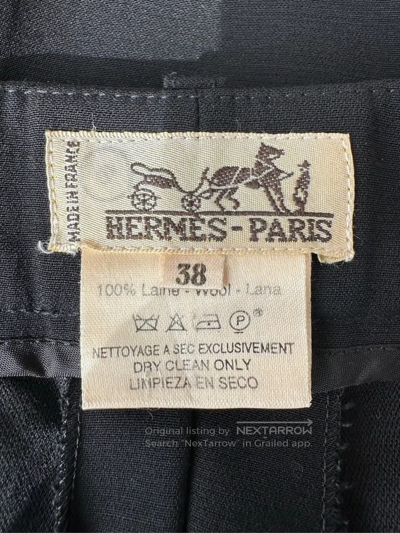 Hermes Hermes Fine Wool Narrow Suit Pants, Black Size 25" / US 0 / IT 36 - 9 Thumbnail