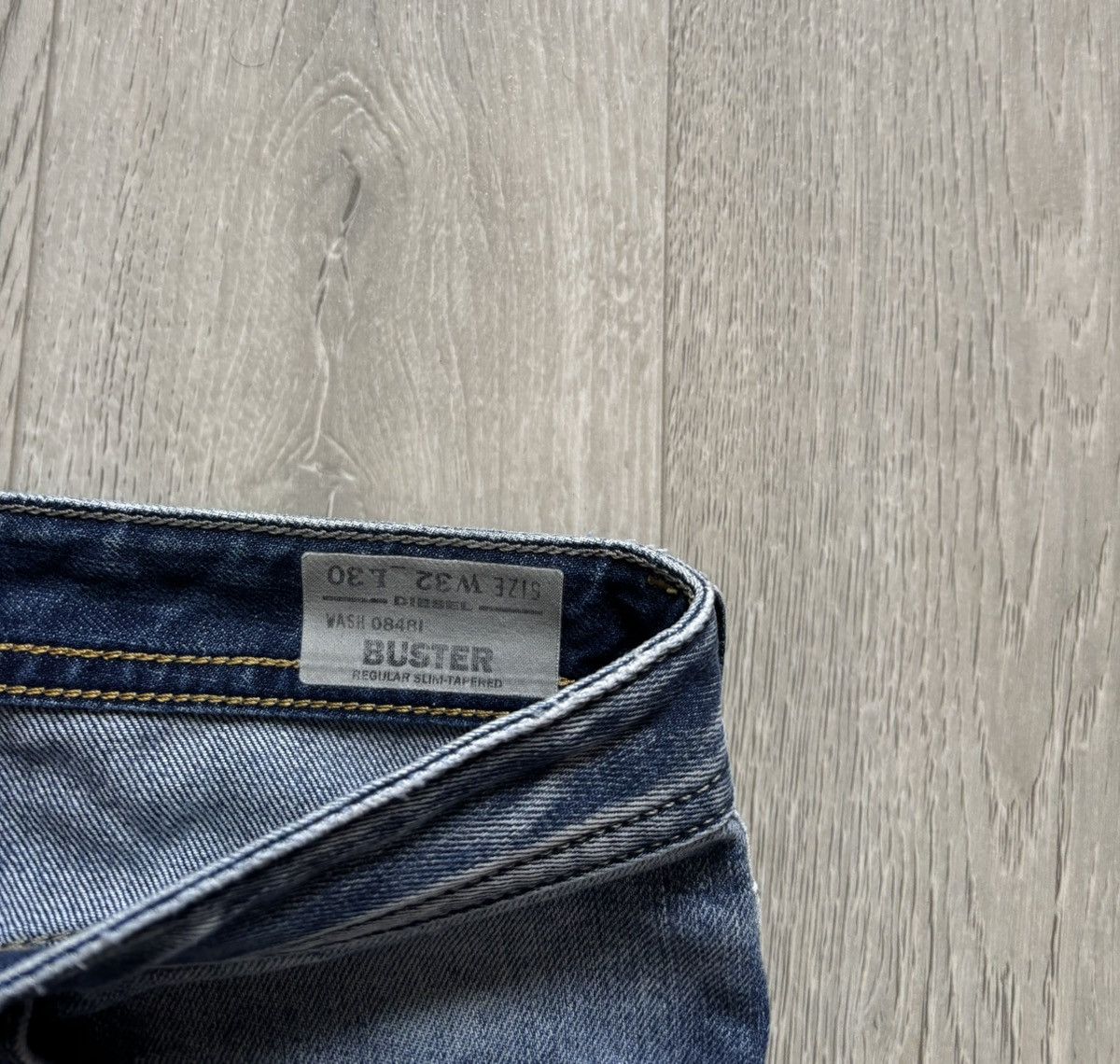 Diesel Denim Regular Slim Tapered Jeans Distressed