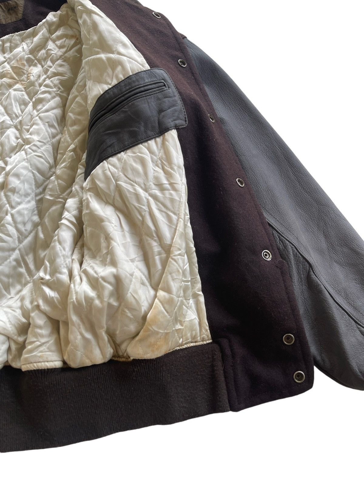 Japanese Brand VINTAGE WOOL + LEATHER VARSITY JACKET Size US XL / EU 56 / 4 - 12 Thumbnail