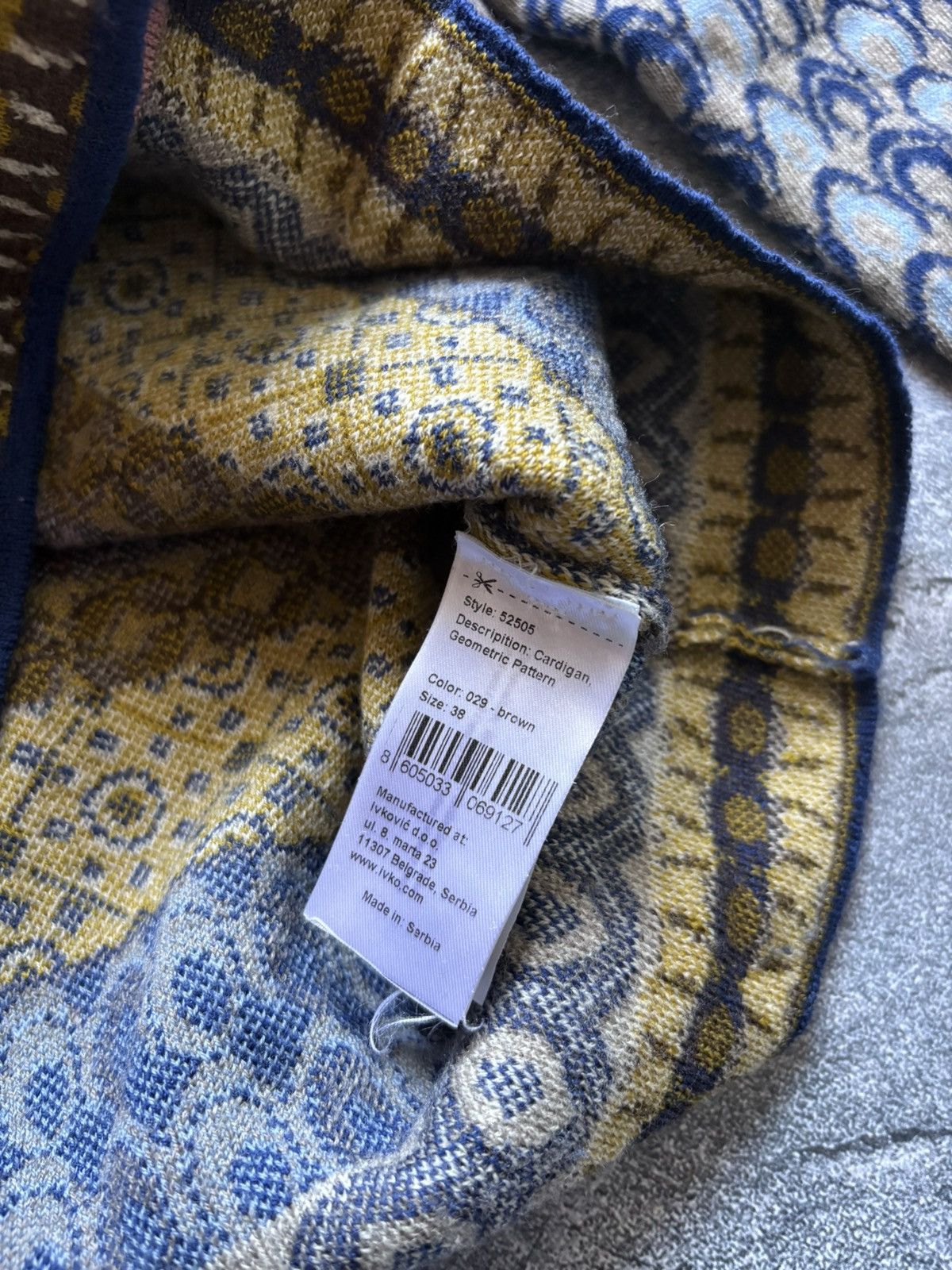 Vintage Vintage Ivko Geometric Pattern Boho Ethnic Wool Cardigan Size XS / US 0-2 / IT 36-38 - 7 Thumbnail