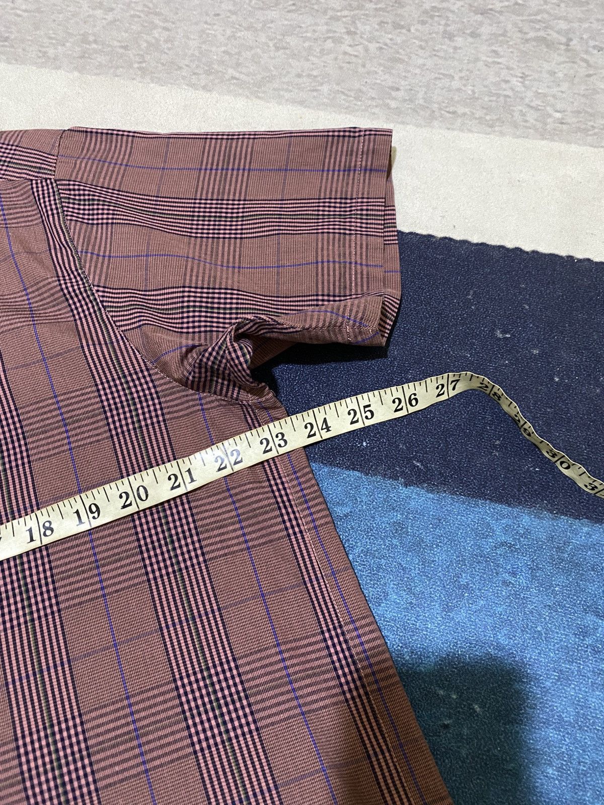 Dior Vintage Christian Dior Sports Half Button Checkered Shirt Size L / US 10 / IT 46 - 14 Thumbnail