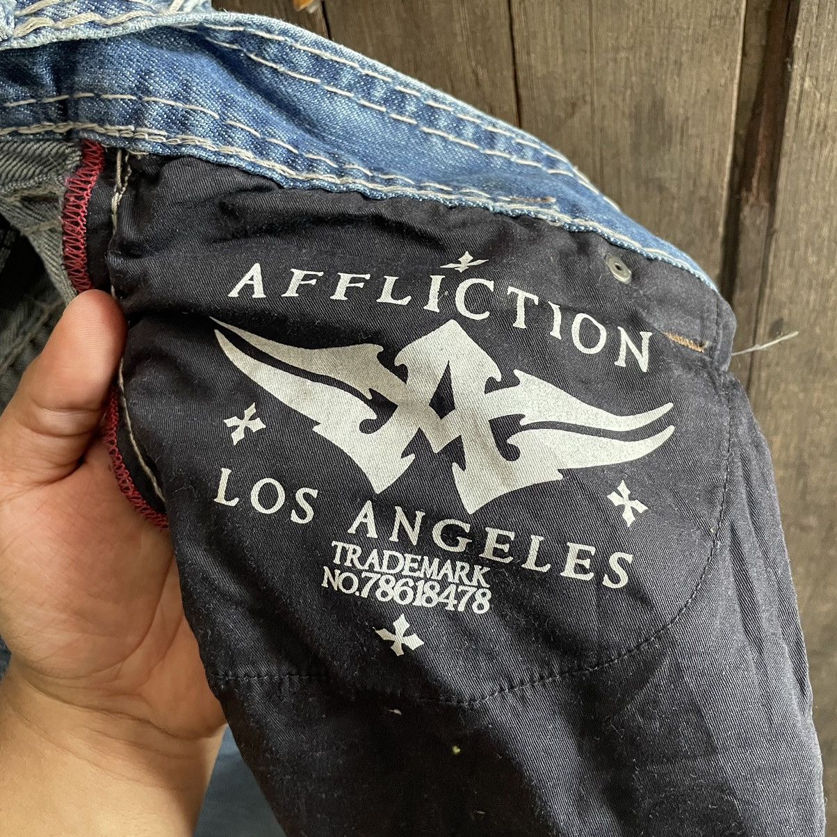 Affliction × Vintage Vintage Affliction Denim Jeans Size US 38 / EU 54 - 9 Thumbnail