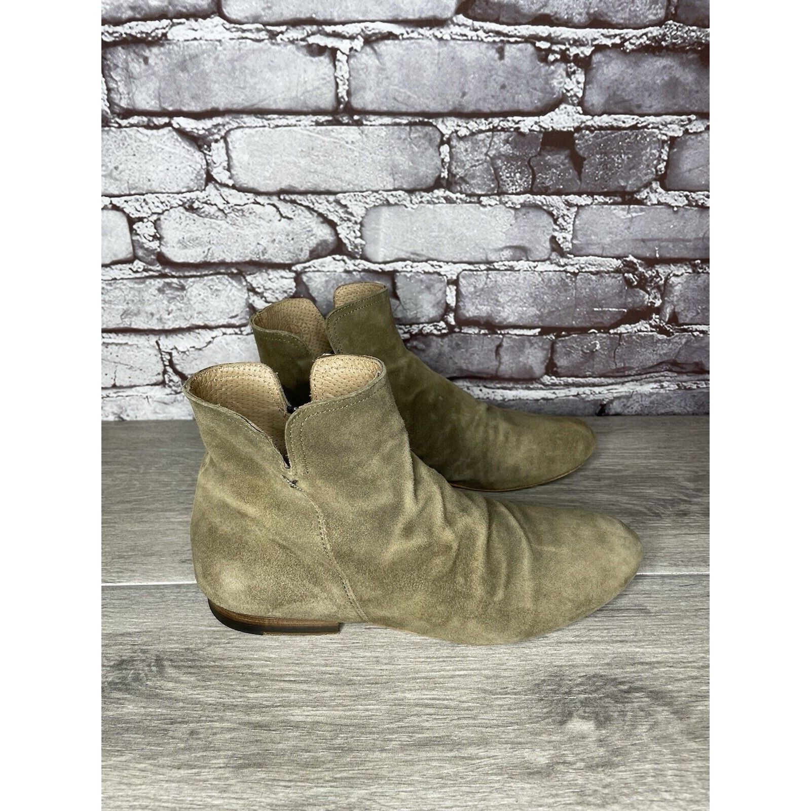 Fiorentini + Baker Fiorentini + Baker Goodyear Taupe Suede Side Zip Ankle Boots Size US 8 / IT 38 - 4 Thumbnail