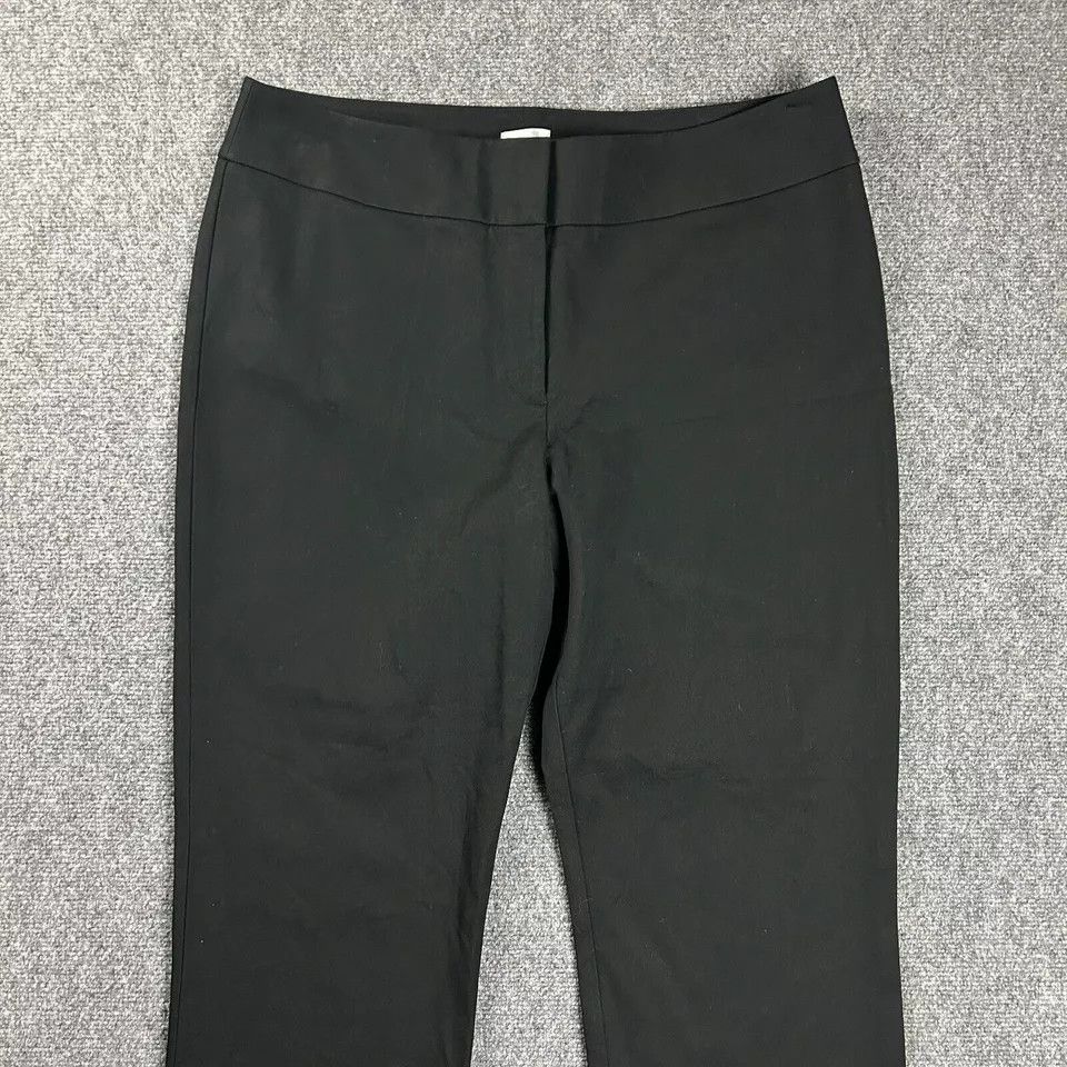 Chicos Chico's Pants Womens 2.5 Short Black Straight Leg Trousers Size 36" / US 14 / IT 50 - 2 Thumbnail