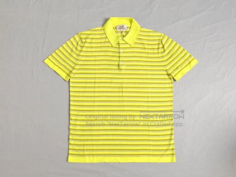 Hermes Short Sleeve Knit Polo Shirt, 100% Sea Island Cotto