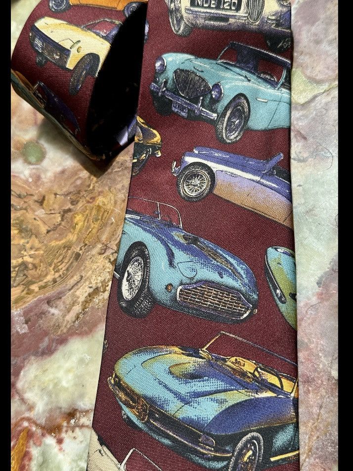 Robert Talbott VINTAGE 90s ROBERT TALBOTT TIE JAGUAR ASTON MARTIN CORVETTE Size ONE SIZE - 3 Thumbnail