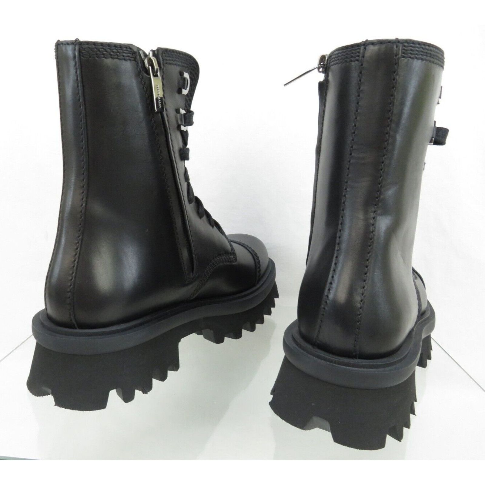 Salvatore Ferragamo FERRAGAMO FARAWAY BLACK LEATHER LOGO LACE ZIP BOOTS 10 M Size US 11 / EU 44 - 7 Thumbnail