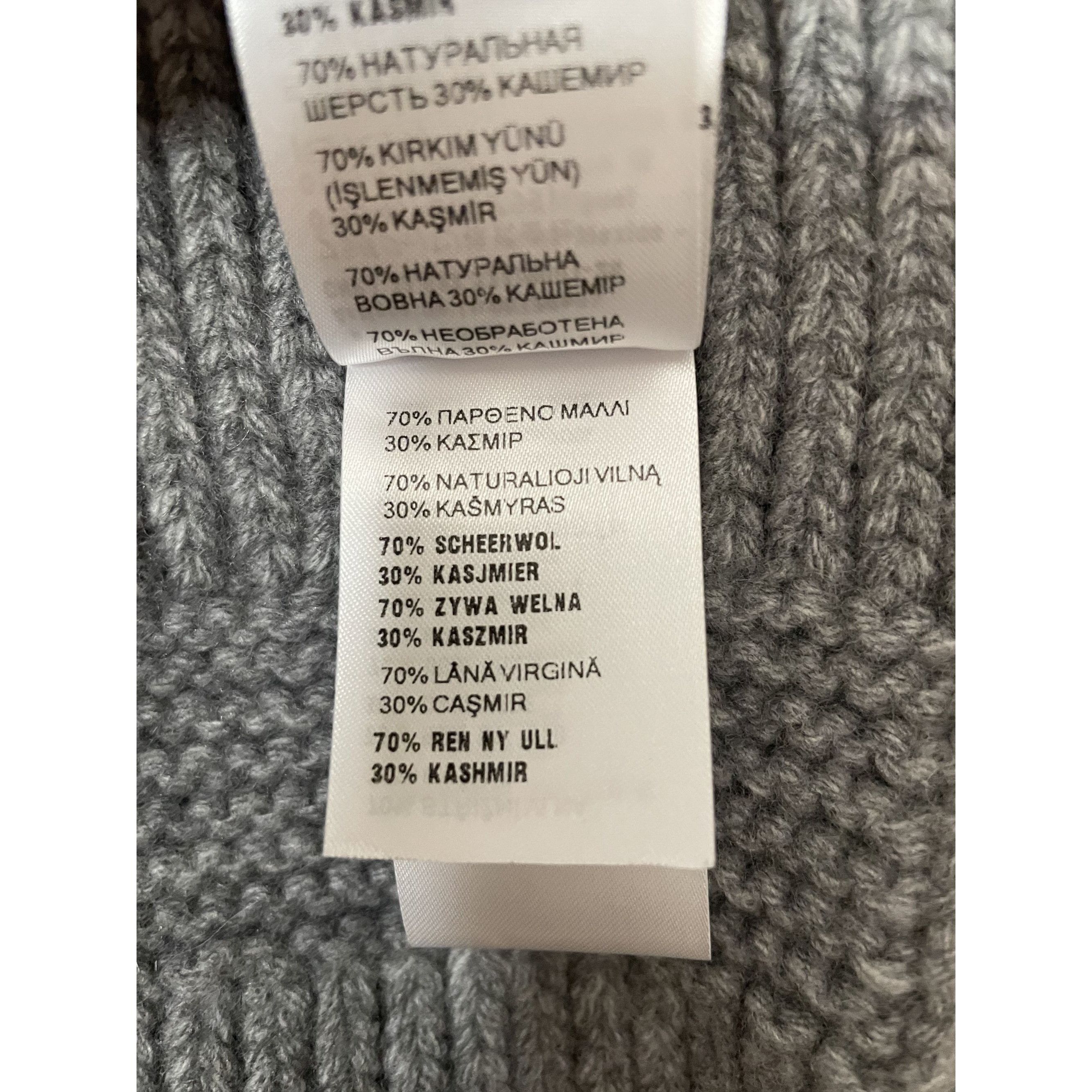 Miu Miu Miu Miu Gray Ribbed Knit Wool & Cashmere Scarf Made In Italy Size ONE SIZE - 6 Thumbnail