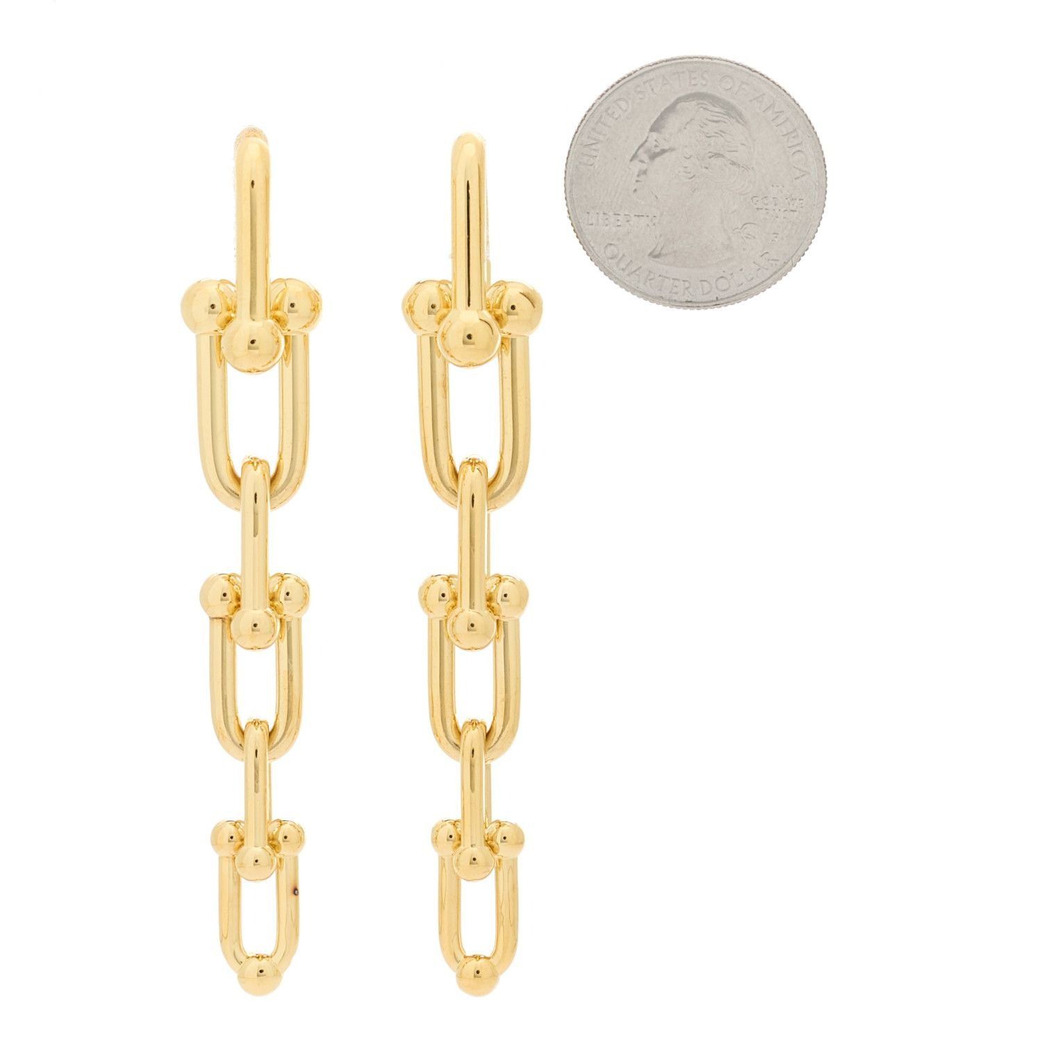 Tiffany & Co. Tiffany's 18K Yellow Gold HardWear Graduated Link Earrings Size ONE SIZE - 2 Thumbnail