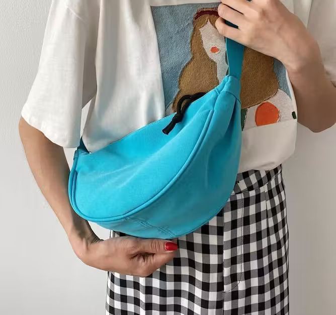 image of Crossbody Canvas Sling Bag New Korean Style in Blue, Men's