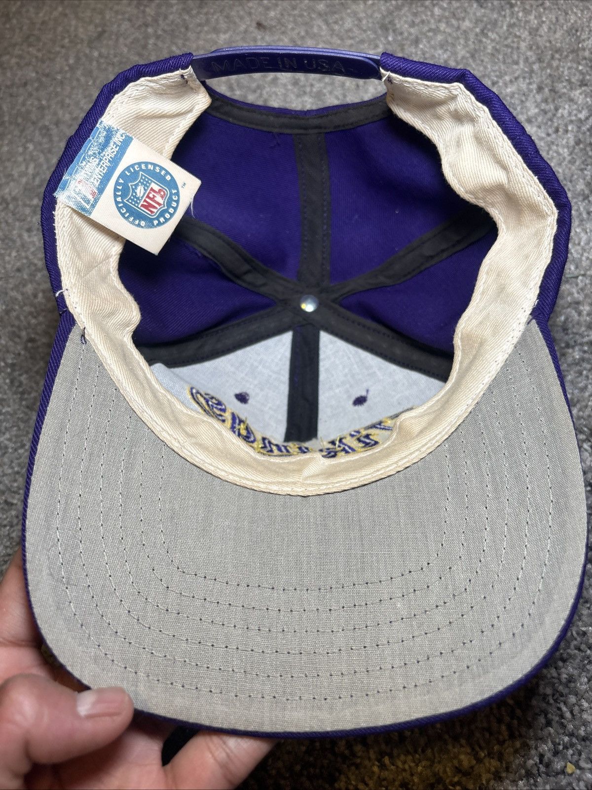 NFL Vintage Minnesota Vikings SnapBack Hat NFL Twins Enterprise Size ONE SIZE - 5 Thumbnail
