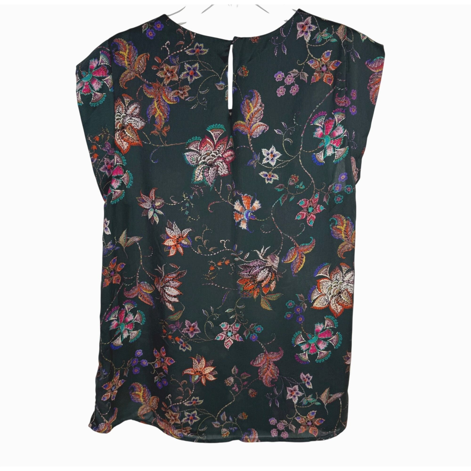 Other Alice Blue Stitch Fix Green Floral Sleeveless Top Keyhole Ba Size M / US 6-8 / IT 42-44 - 3 Thumbnail