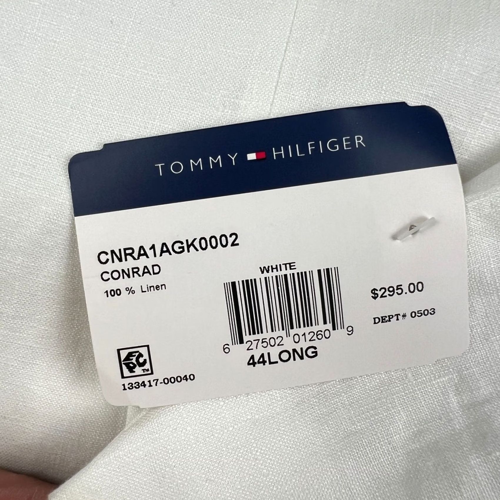 Tommy Hilfiger Tommy Hilfiger Sport Coat Blazer 44L Mens White Jacket NWT Linen Conrad Size 44R - 4 Thumbnail