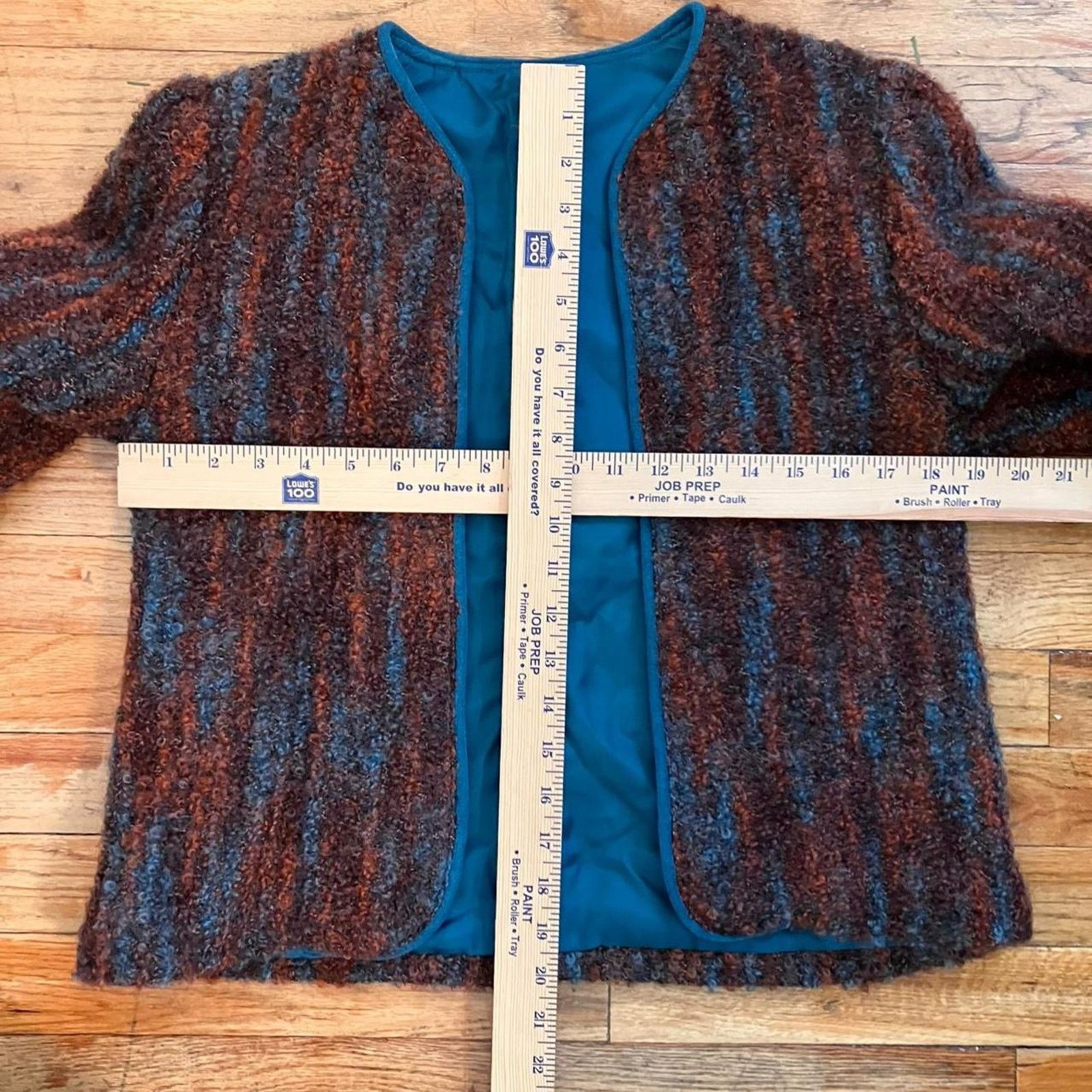 Vintage Brown and blue vintage 80s textured wool blazer Medium Size M / US 6-8 / IT 42-44 - 5 Thumbnail