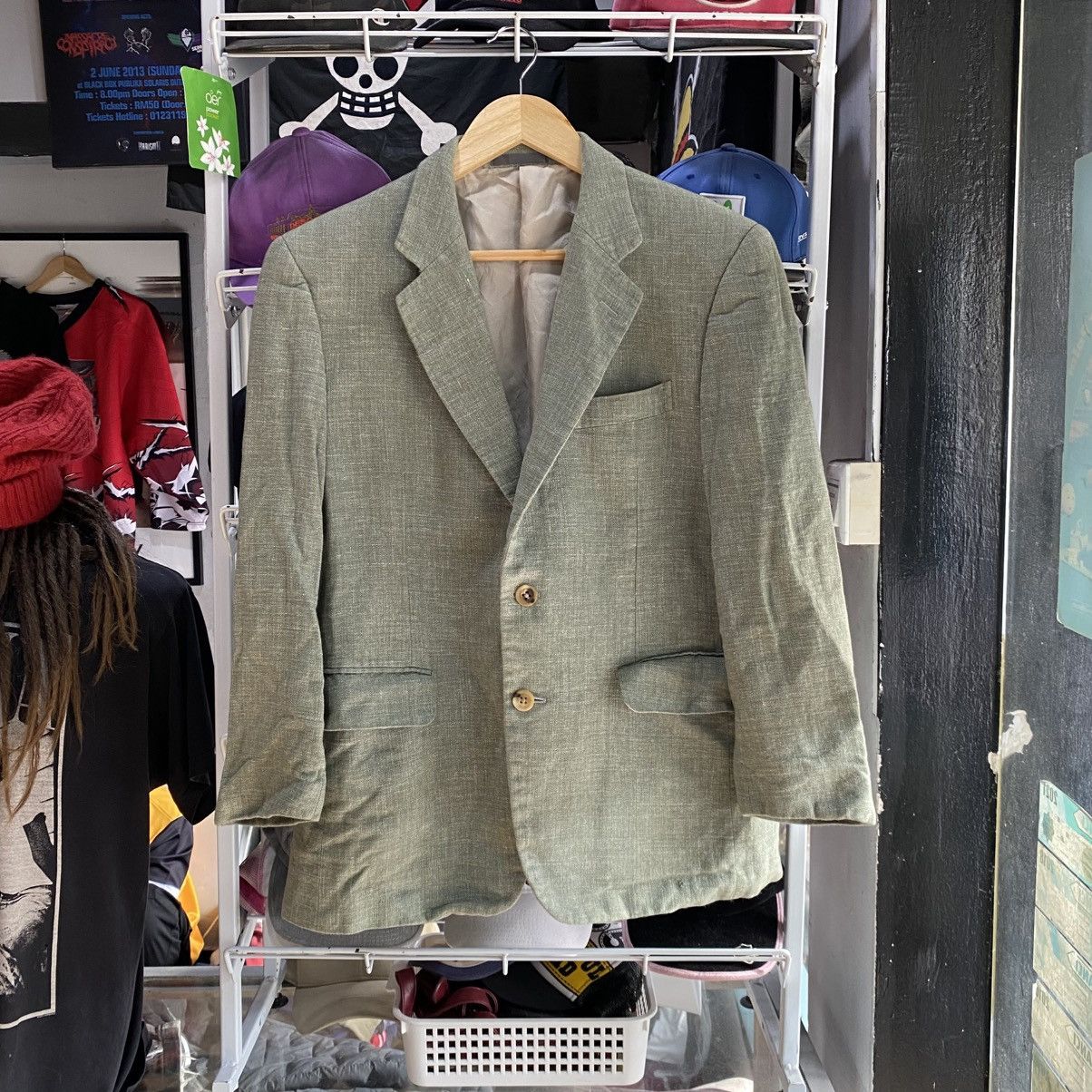 Burberry × Vintage Mens Blazer Jacket Burberrys Silk, Linen And Wool Size Large Size 44R - 1 Thumbnail