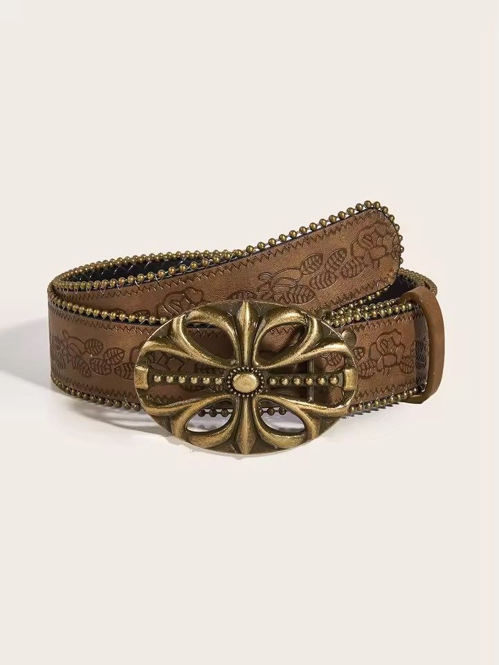 Y2K 2000s cross studded goth emo black belt