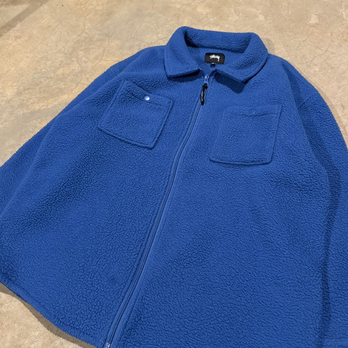 Stussy Vintage Stussy Polar Fleece Deep Pile Zip Shirt Jacket Blue Size US M / EU 48-50 / 2 - 3 Thumbnail