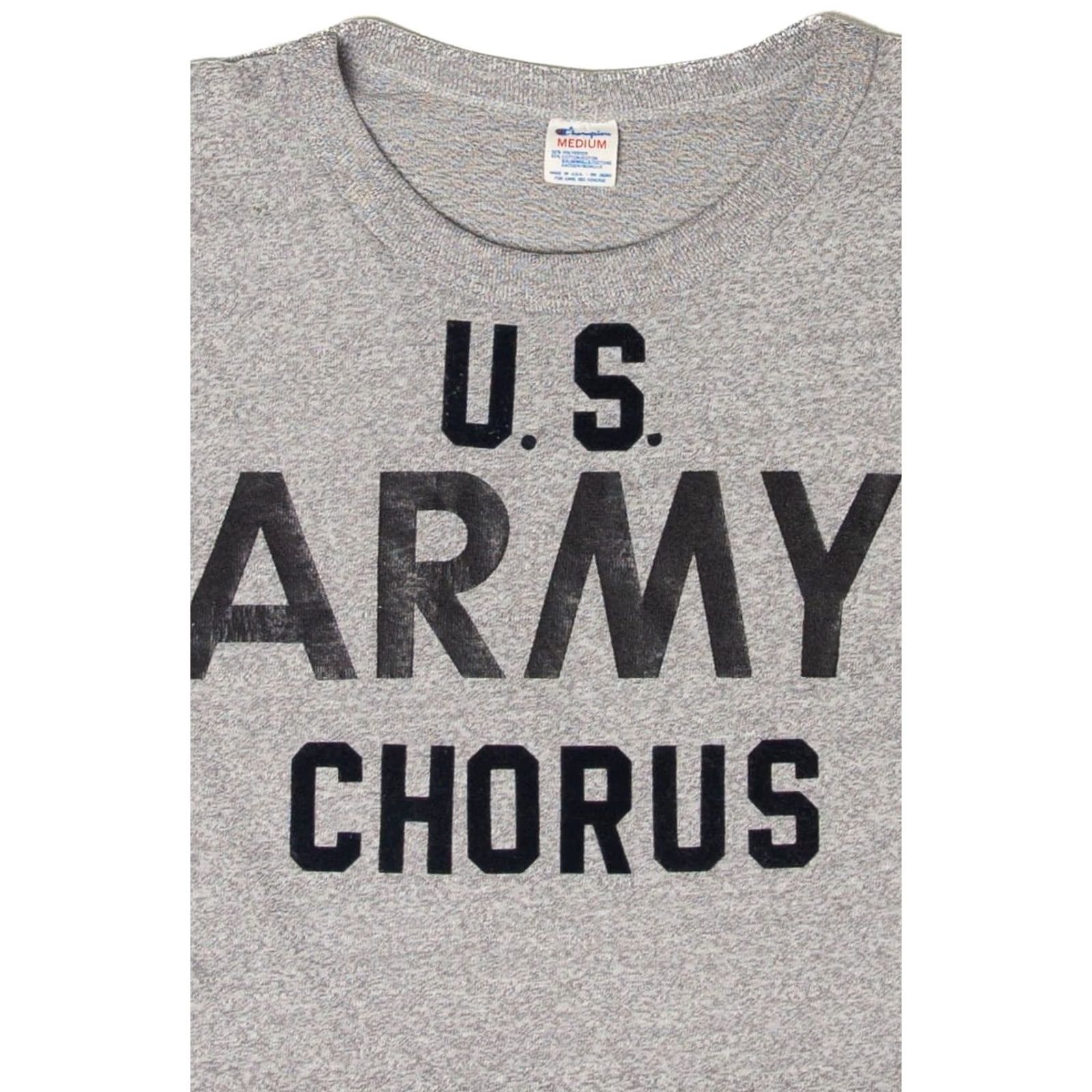 Champion VINTAGE U.S. Army Chorus T-Shirt Champion Medium Grey Unisex Adults Short Sleeve 1980s Mens Womens Size US M / EU 48-50 / 2 - 2 Thumbnail