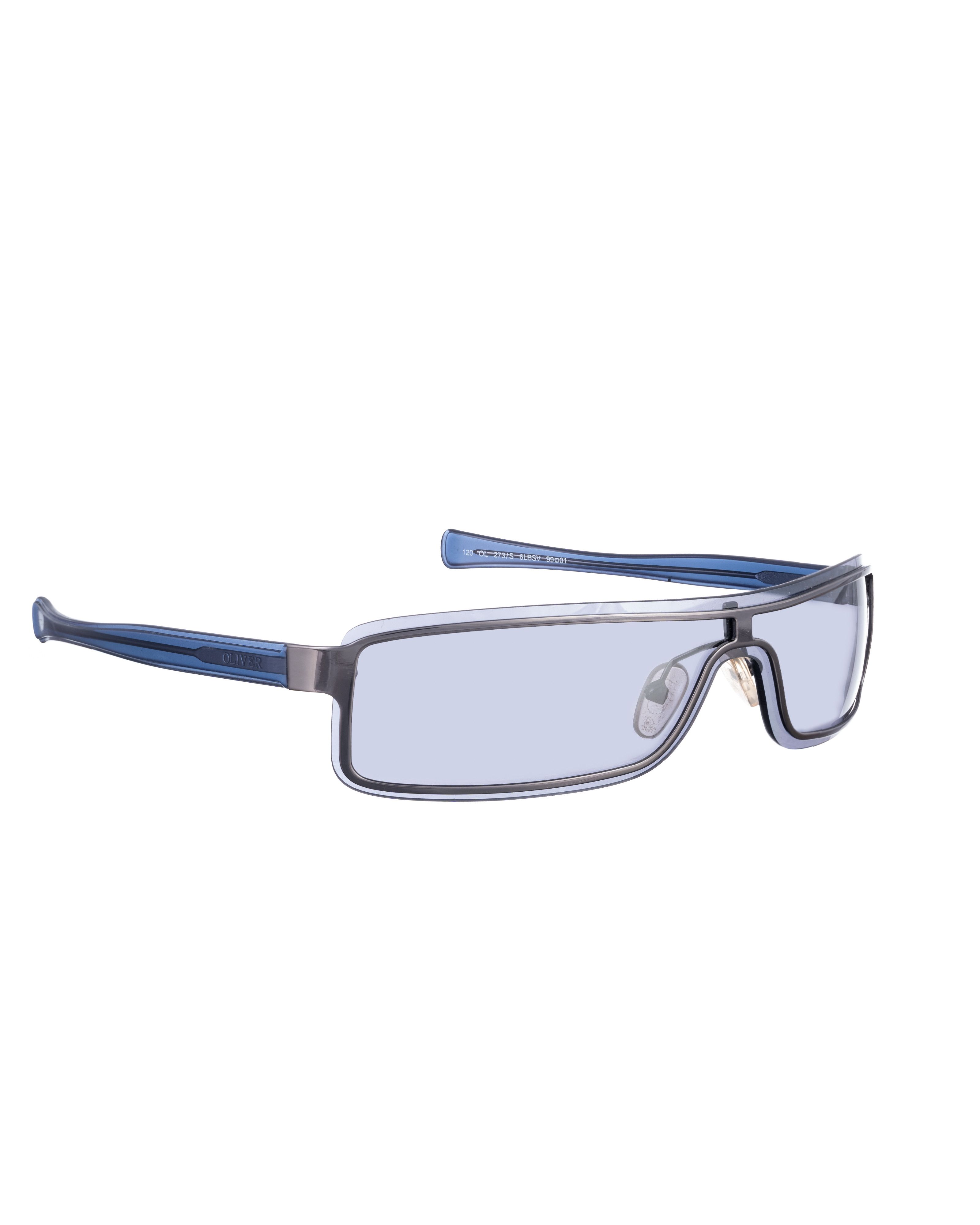 Valentino Oliver by Valentino 90's Navy Rectangular Frame Sunglasses Size ONE SIZE - 3 Thumbnail