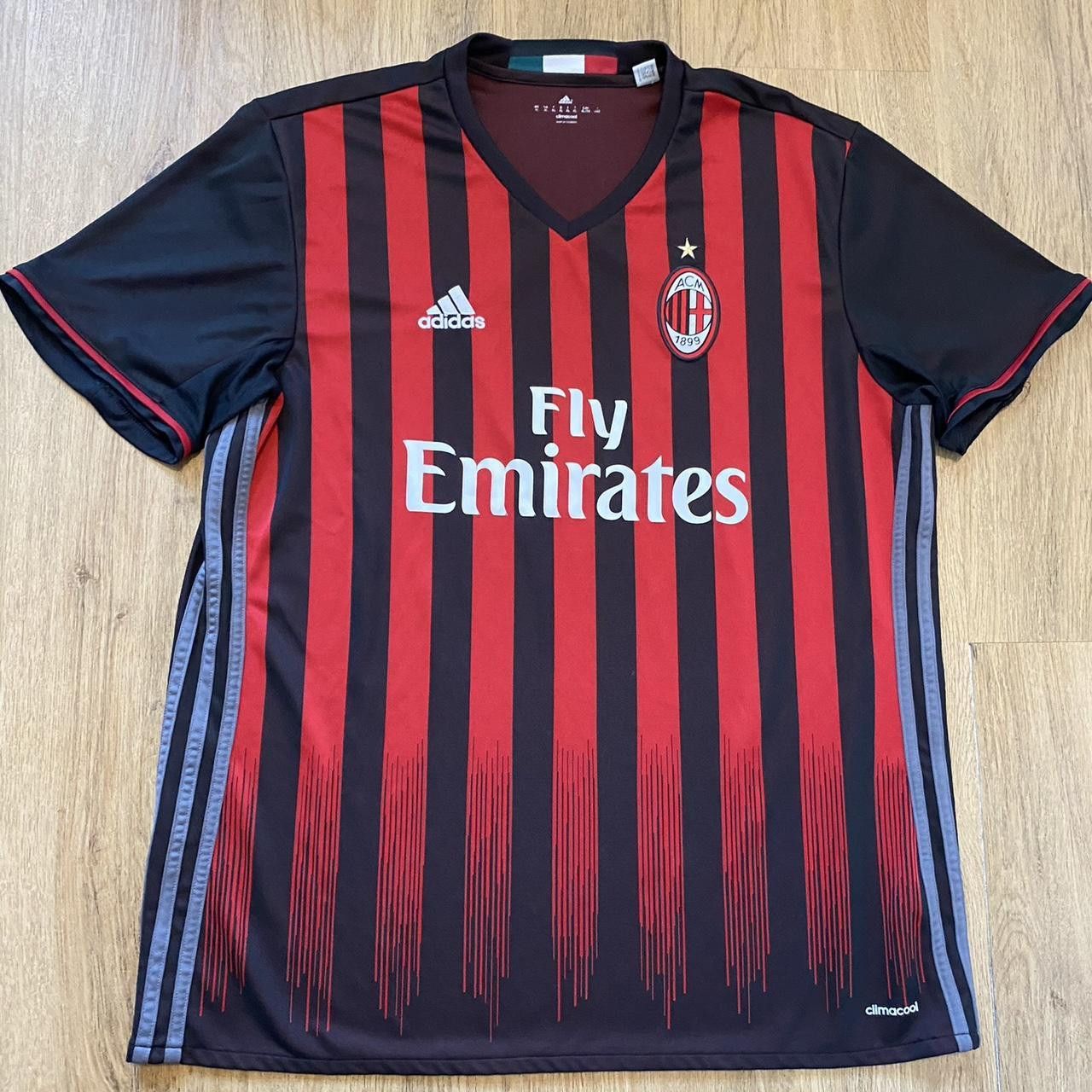 2016-17 Ac Milan Adidas Home Serie A Football Shirt