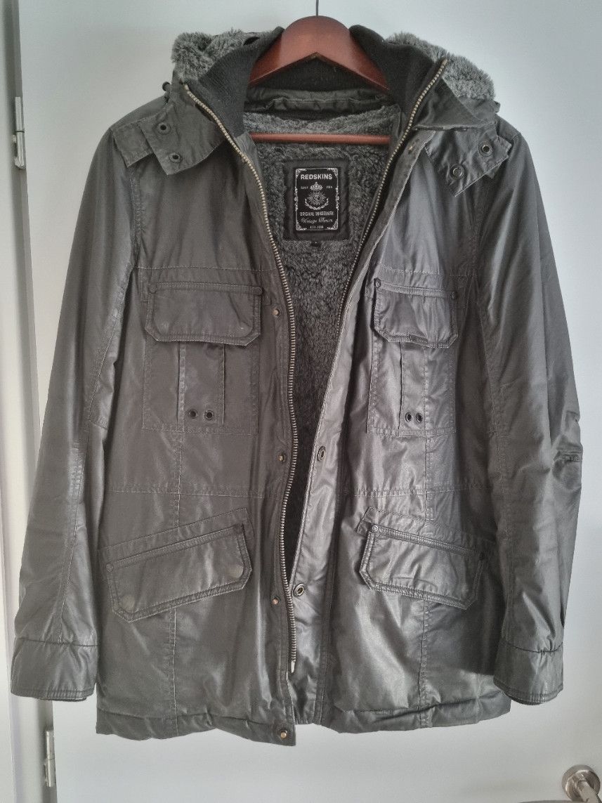 Other Redskins Grey Coated Hooded Shearling Parka Size US M / EU 48-50 / 2 - 4 Thumbnail