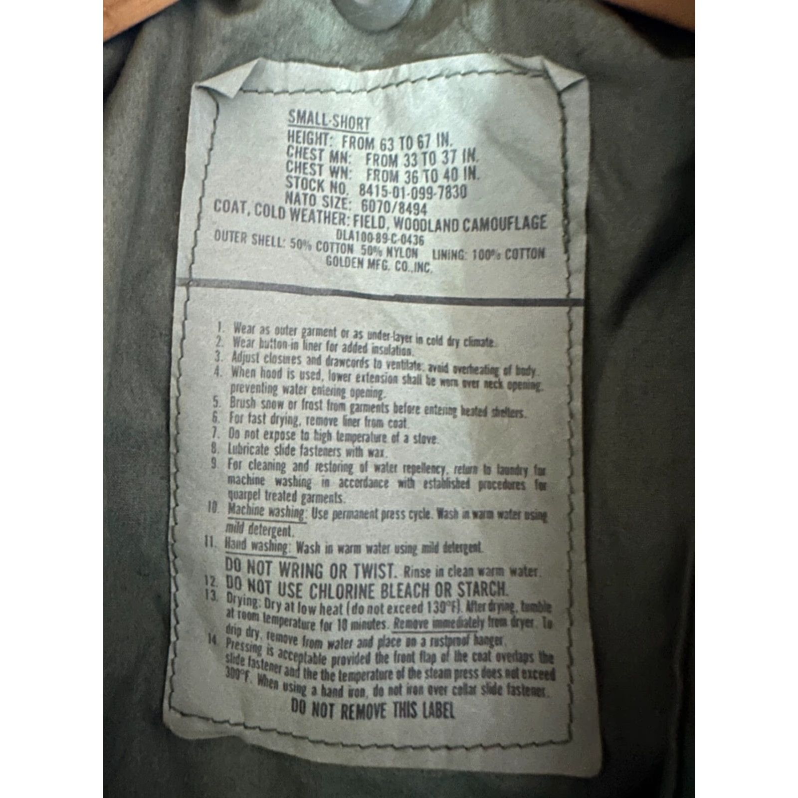 Vintage VINTAGE Woodland/Golden MFG. US Army Woodland Camo Field Jacket Coat Short S GOOD Size US 29 - 4 Thumbnail