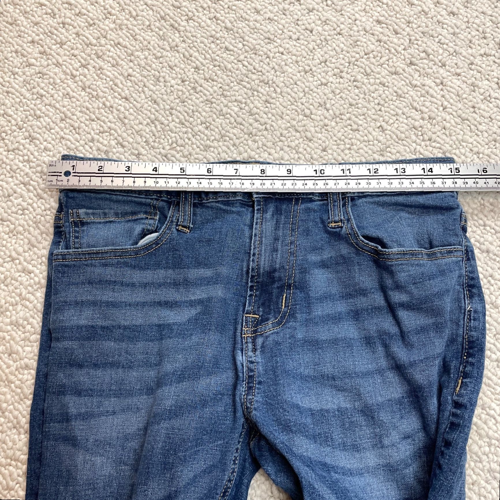 Denime Unbranded Jeans Ladies 30x28 Blue Denim Dark Wash Straight Mid Rise Solid Pants Size 34" / US 12 / IT 48 - 5 Thumbnail