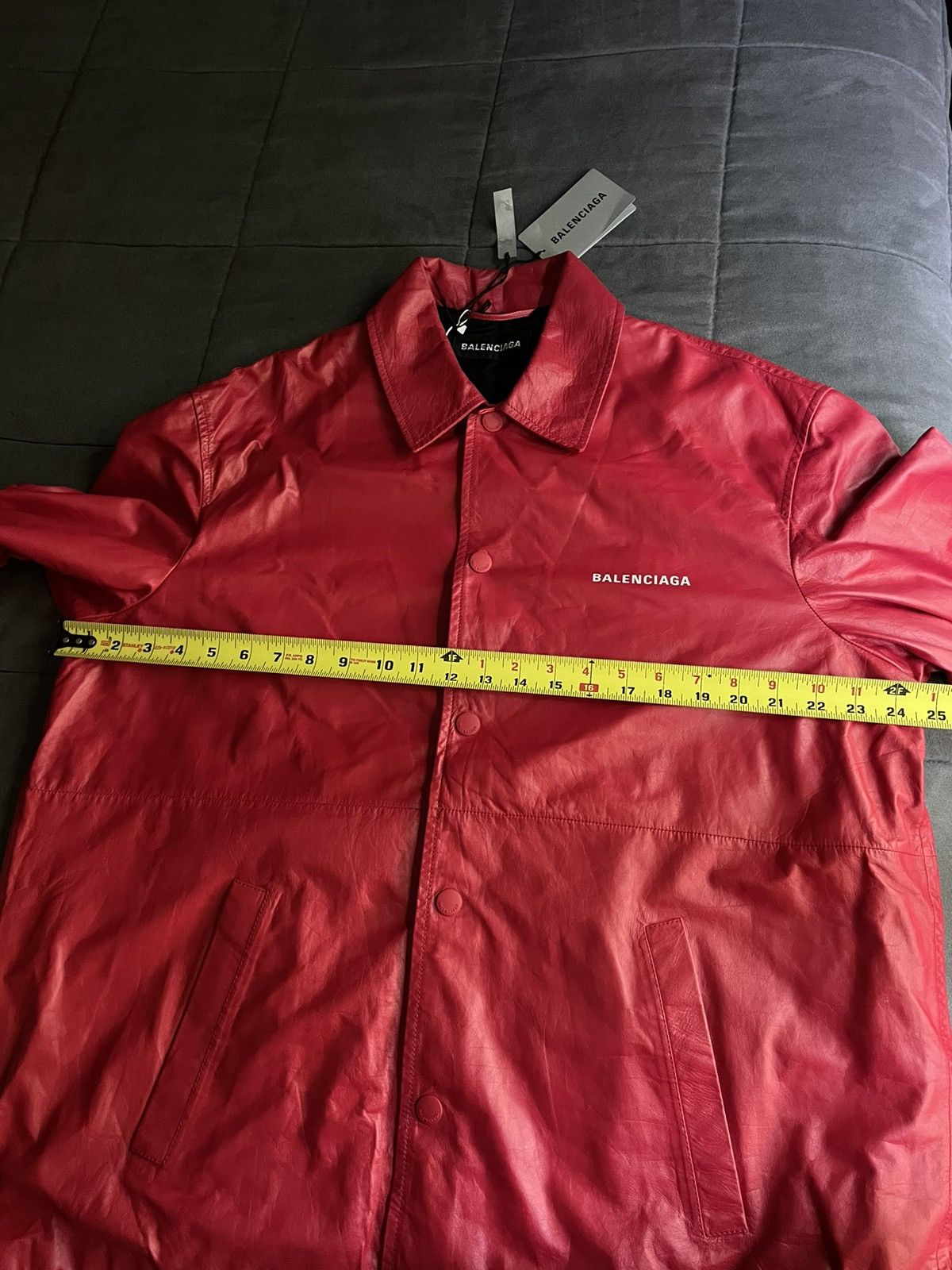 Balenciaga Balenciaga News Red Leather Jacket Size US L / EU 52-54 / 3 - 8 Thumbnail
