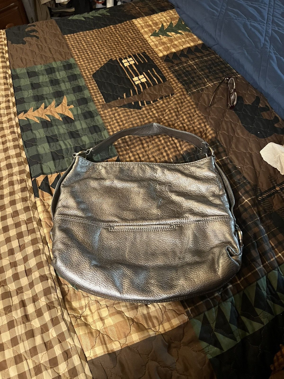 Michael Kors Michael Kors Austin Handbag Hobo Gray Silver Shoulder Bag Size ONE SIZE - 2 Thumbnail