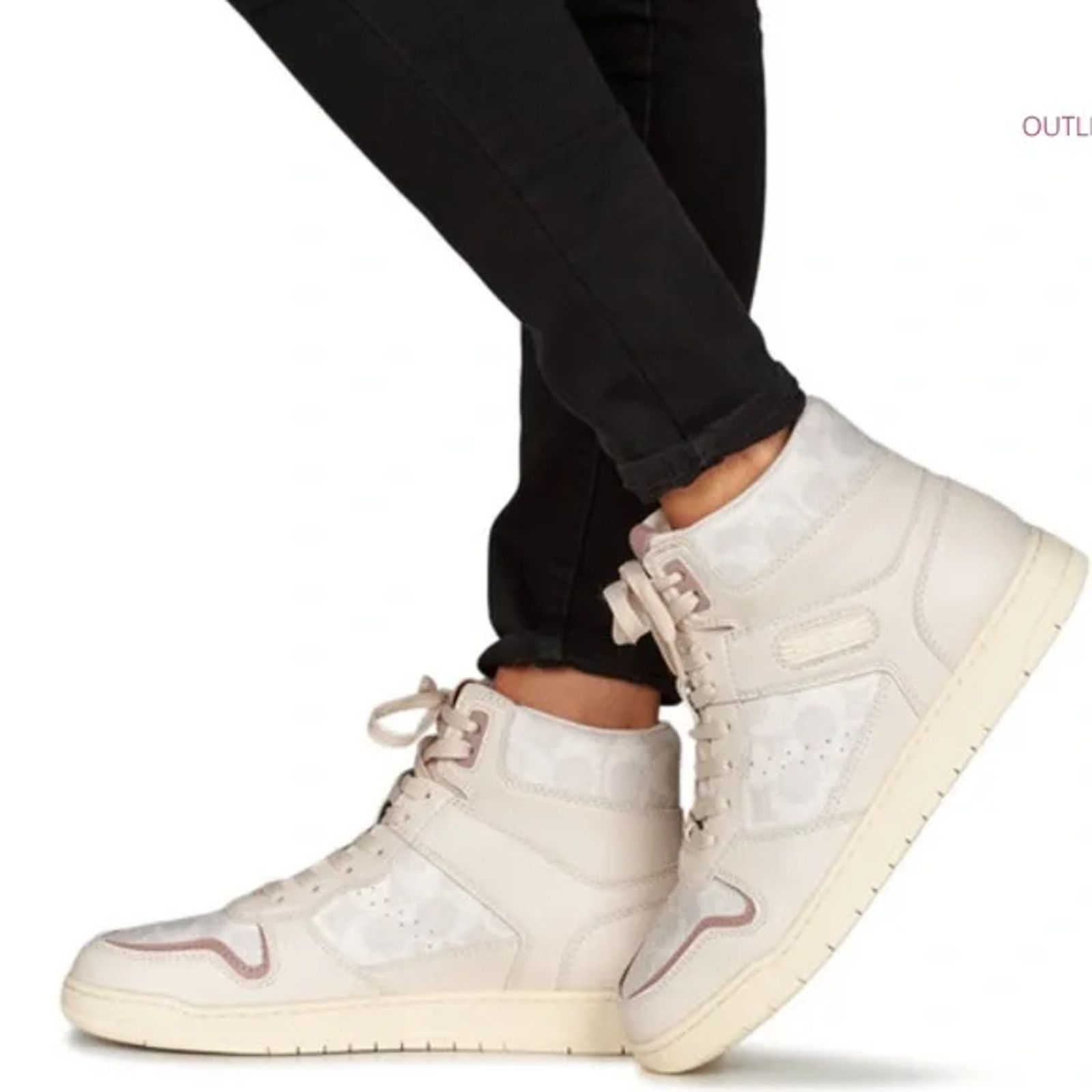 Coach Coach Hi Top Sneakers CD304 Canvas Women’s Sz 10B MSRP $229 Size US 10 / IT 40 - 16 Thumbnail