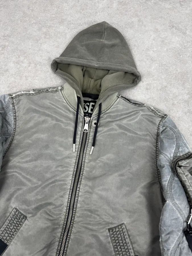 Diesel Diesel Grey Aero Cozy Hooded Bomber Jacket Size US M / EU 48-50 / 2 - 5 Thumbnail