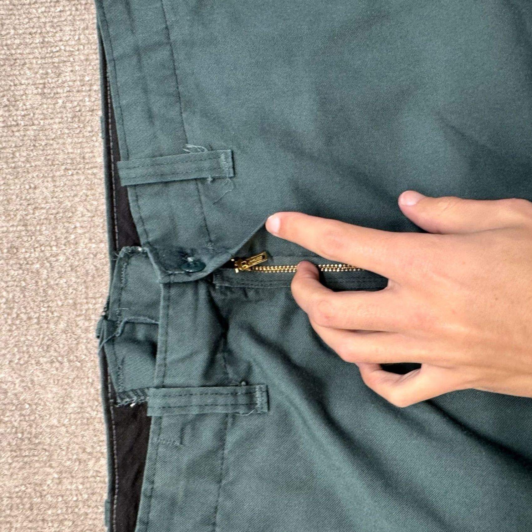 Vintage VINTAGE Chino Pants Mens 36x29 Workwear Zip Fly USA Made Green Talon Pants Size US 36 / EU 52 - 3 Thumbnail