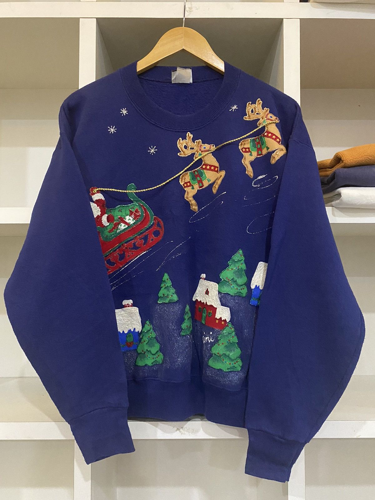 Lee × Vintage Vintage 80’s Santa Clous Sweatshirt Size US M / EU 48-50 / 2 - 9 Thumbnail