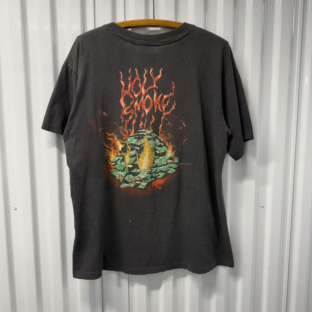 Band Tees × Iron Maiden × Vintage Vintage 90s Iron Maiden Sun Faded Black All Over Print Tee Size US XL / EU 56 / 4 - 9 Thumbnail