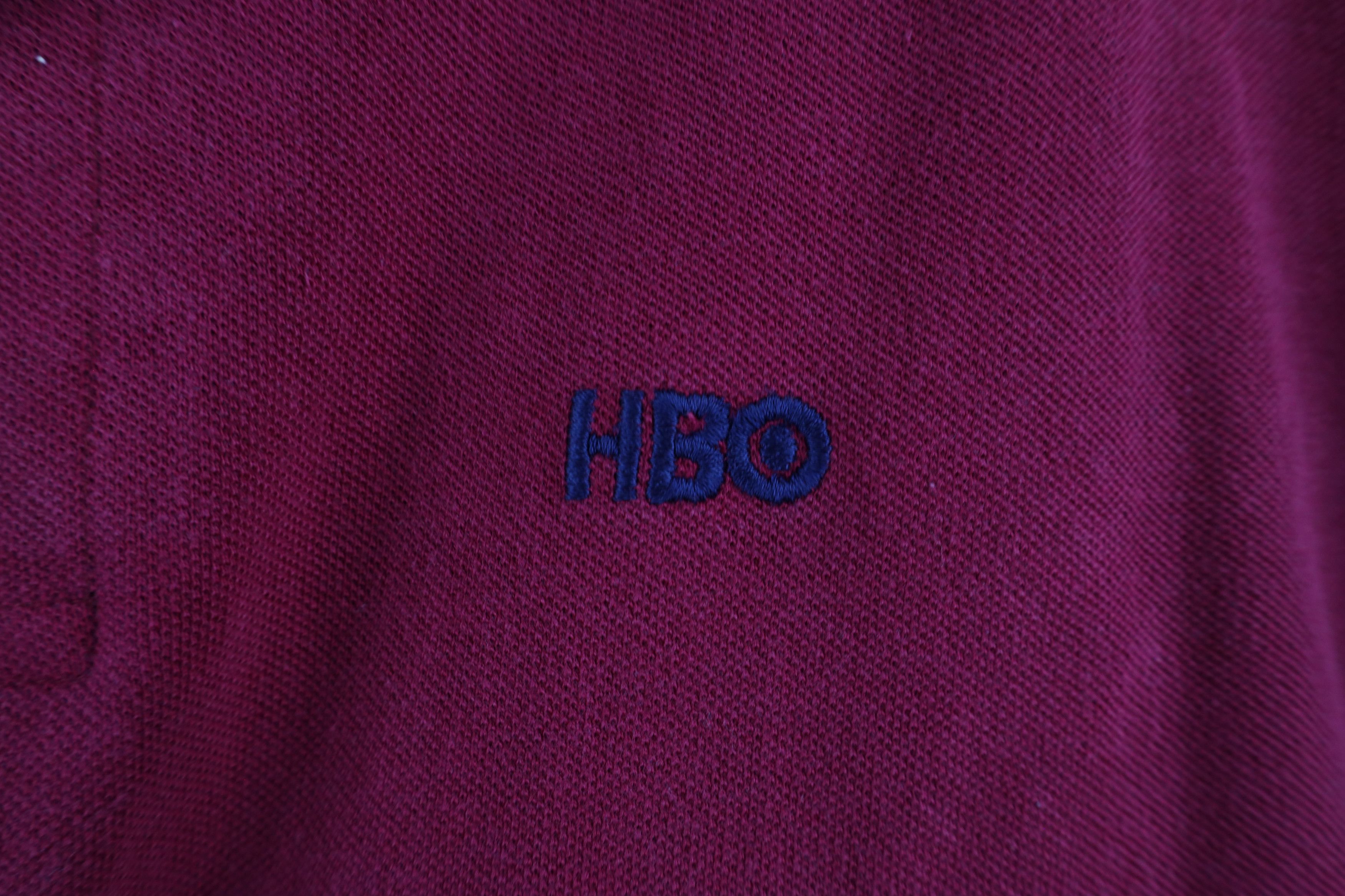 Vintage Vintage 90s Spell Out HBO Short Sleeve Polo Shirt Red USA Size US XL / EU 56 / 4 - 4 Thumbnail