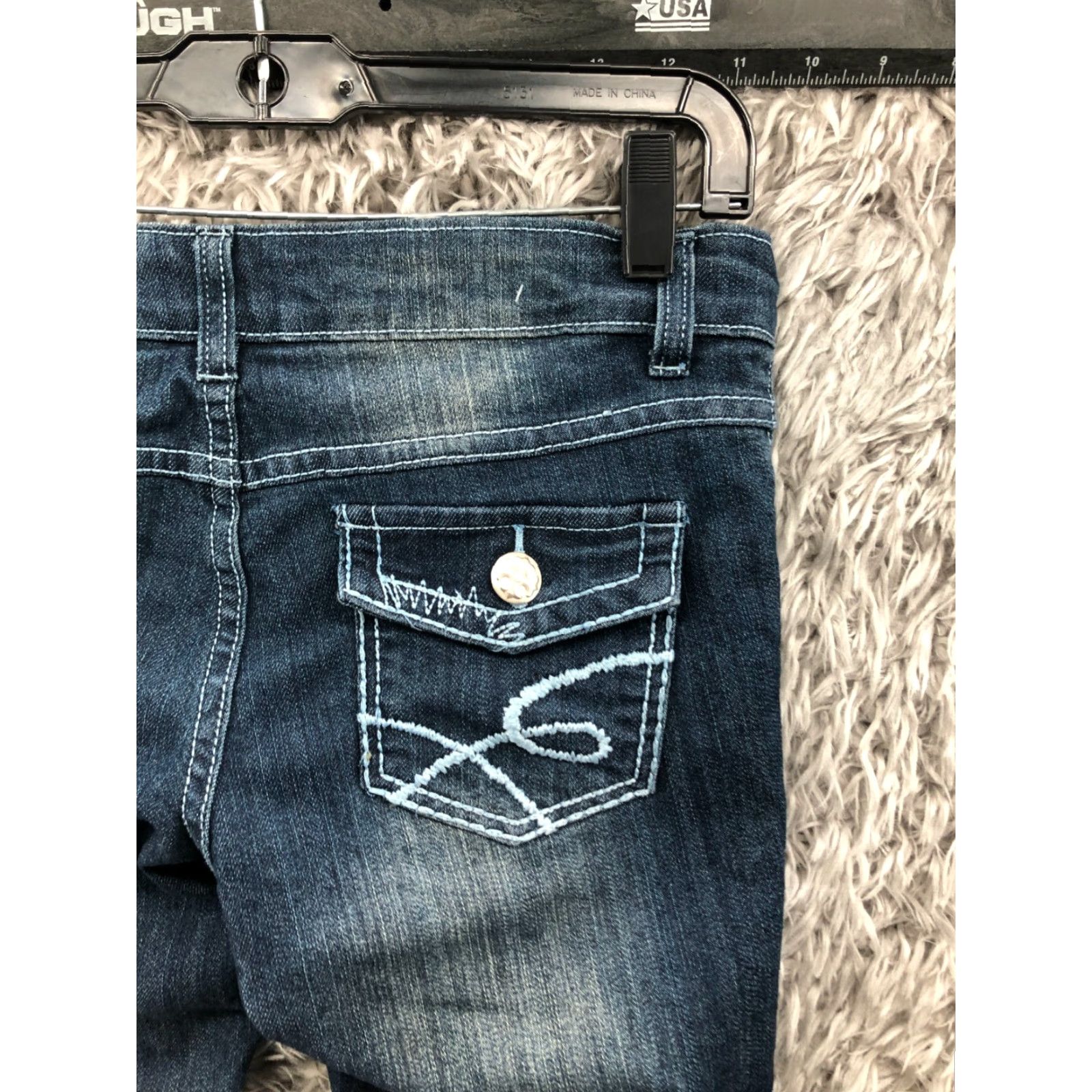 Denime Discovery Clothing Bermuda Shorts Junior Size 7 Mid Rise Dark Blue Denim Jean Size 28" / US 6 / IT 42 - 5 Thumbnail