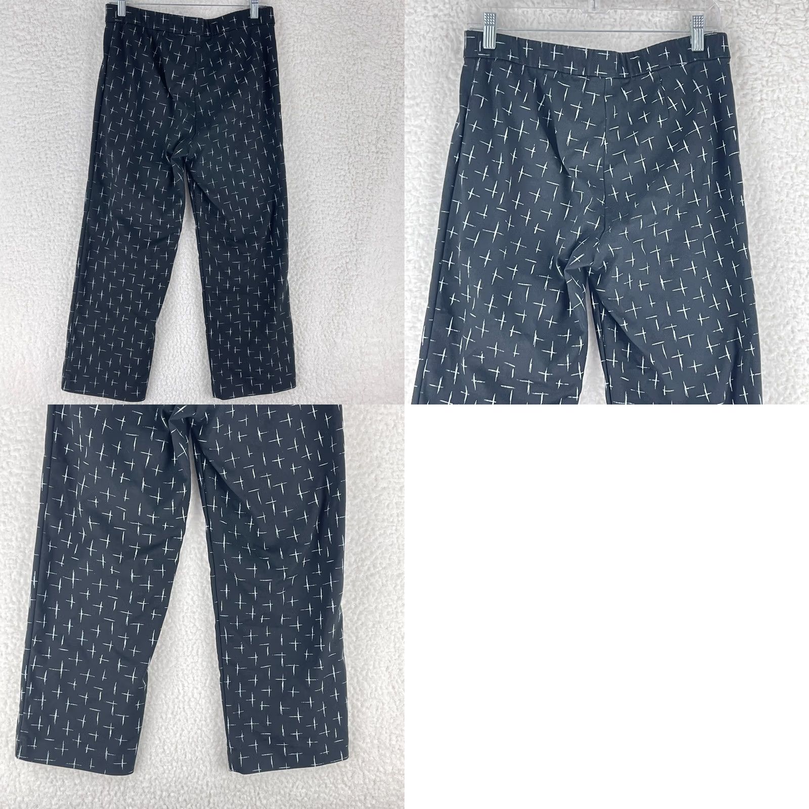 J. Jill J. Jill Black Print Flat Front Cropped Pants Womens Size 6 Geometric Cropped Straight Leg Casual Ready-to-Wear Women’s Pants Size 28" / US 6 / IT 42 - 9 Thumbnail