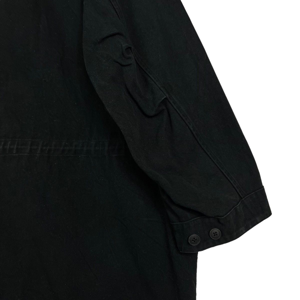 Yohji Yamamoto 🔥RICH BLACK - FLY COATS HERRINGBONE LONG JACKETS Size US M / EU 48-50 / 2 - 11 Thumbnail