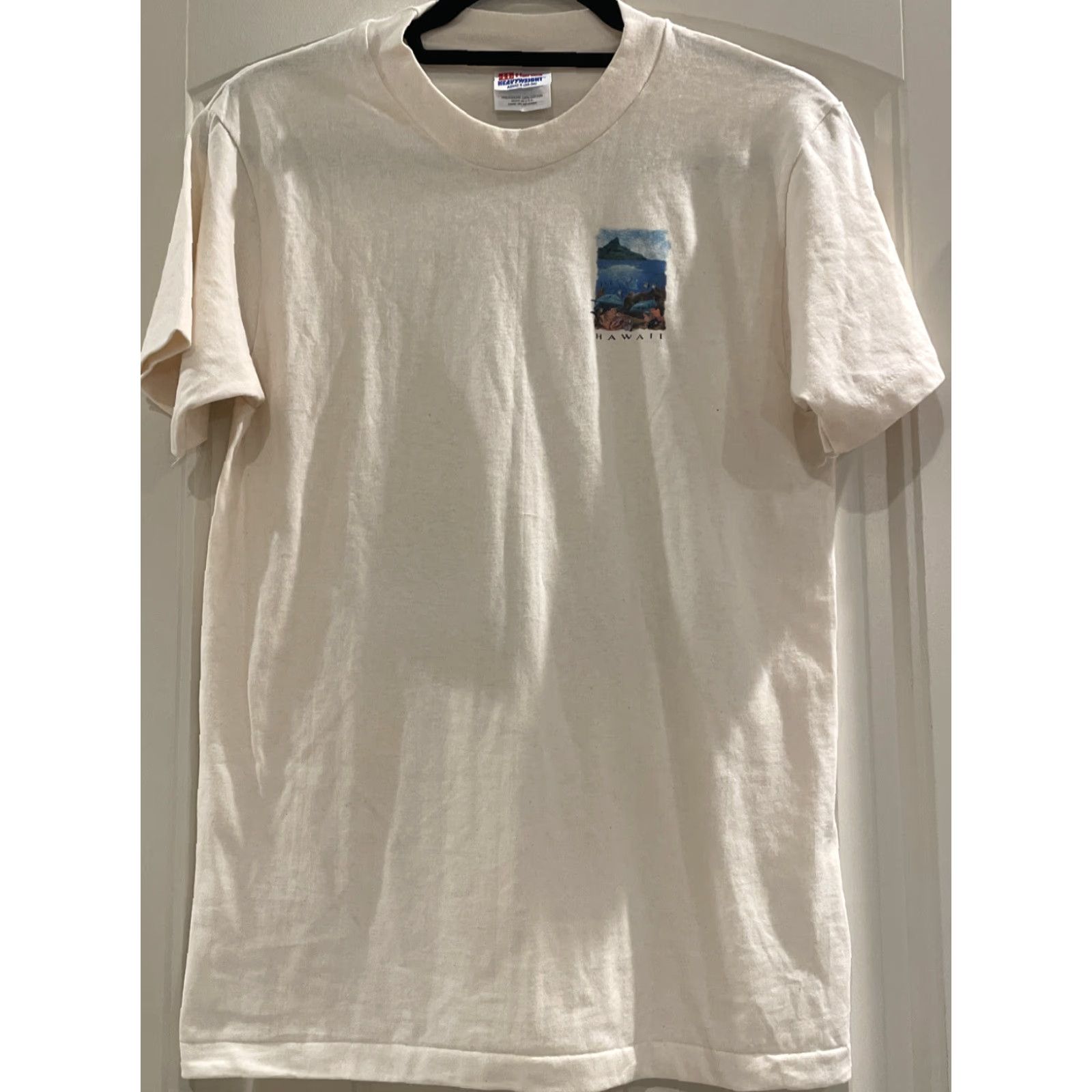 Hanes VINTAGE Hanes Beefy-T T-Shirt Double-Sided Fishes Of Hanauma Bay Hawaii Solid Crew Neck Small S Beige Men’s 90s Nature Animals Hawaii Retro Dept Men Size US S / EU 44-46 / 1 - 3 Thumbnail