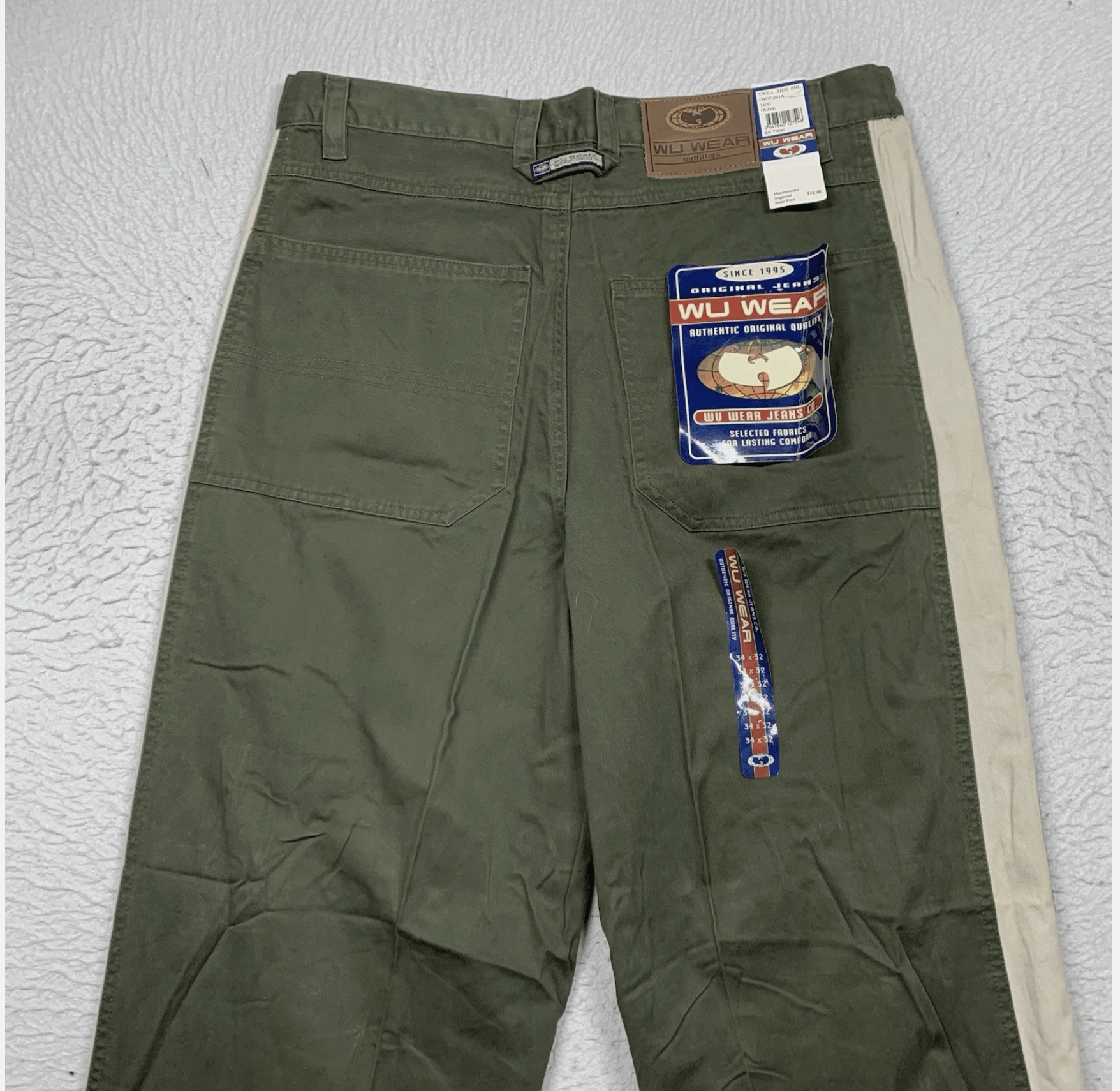 Wu-Tang Clan VINTAGE Wu Wear Pants 34x32 Green Twill Casual 90s Mens Size US 34 / EU 50 - 7 Thumbnail