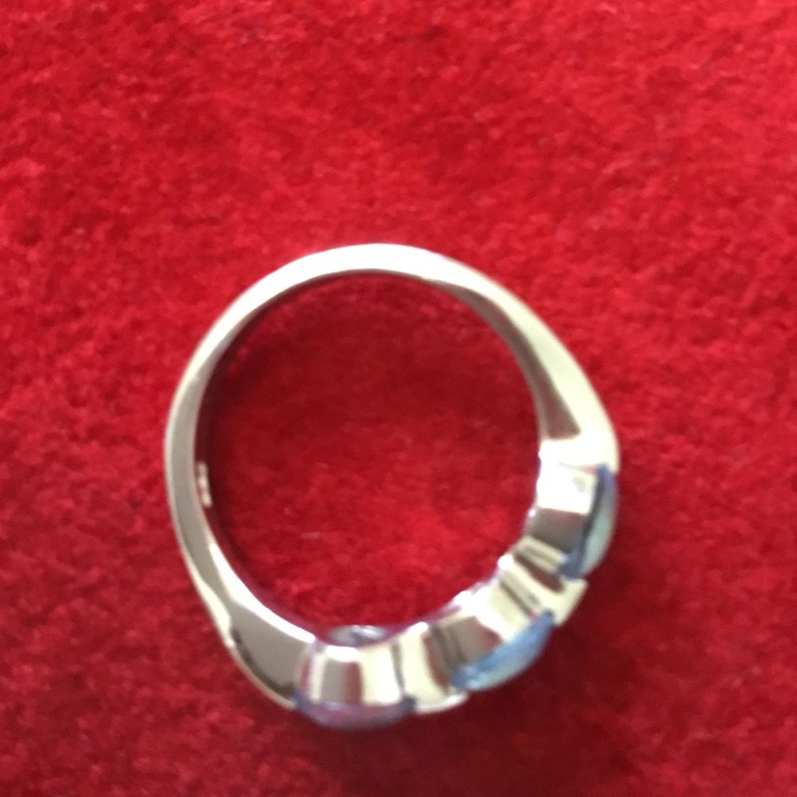 Other Sterling Silver Blue Trio Crystal Ring Size ONE SIZE - 4 Thumbnail