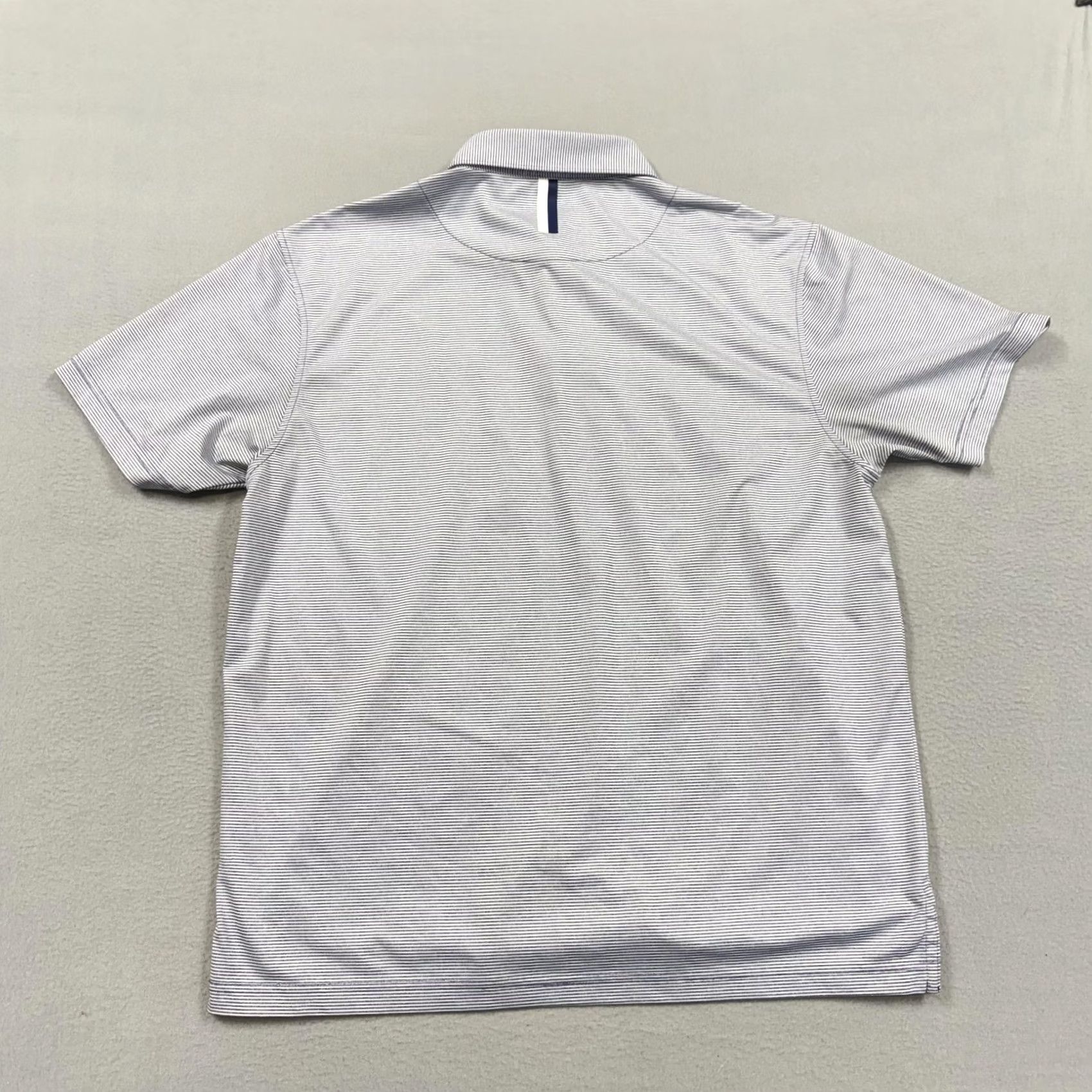 Vintage Rhoback Polo Shirt Mens Large Blue Stripe Awayday Logo Golf Performance Stretch Size US L / EU 52-54 / 3 - 5 Thumbnail