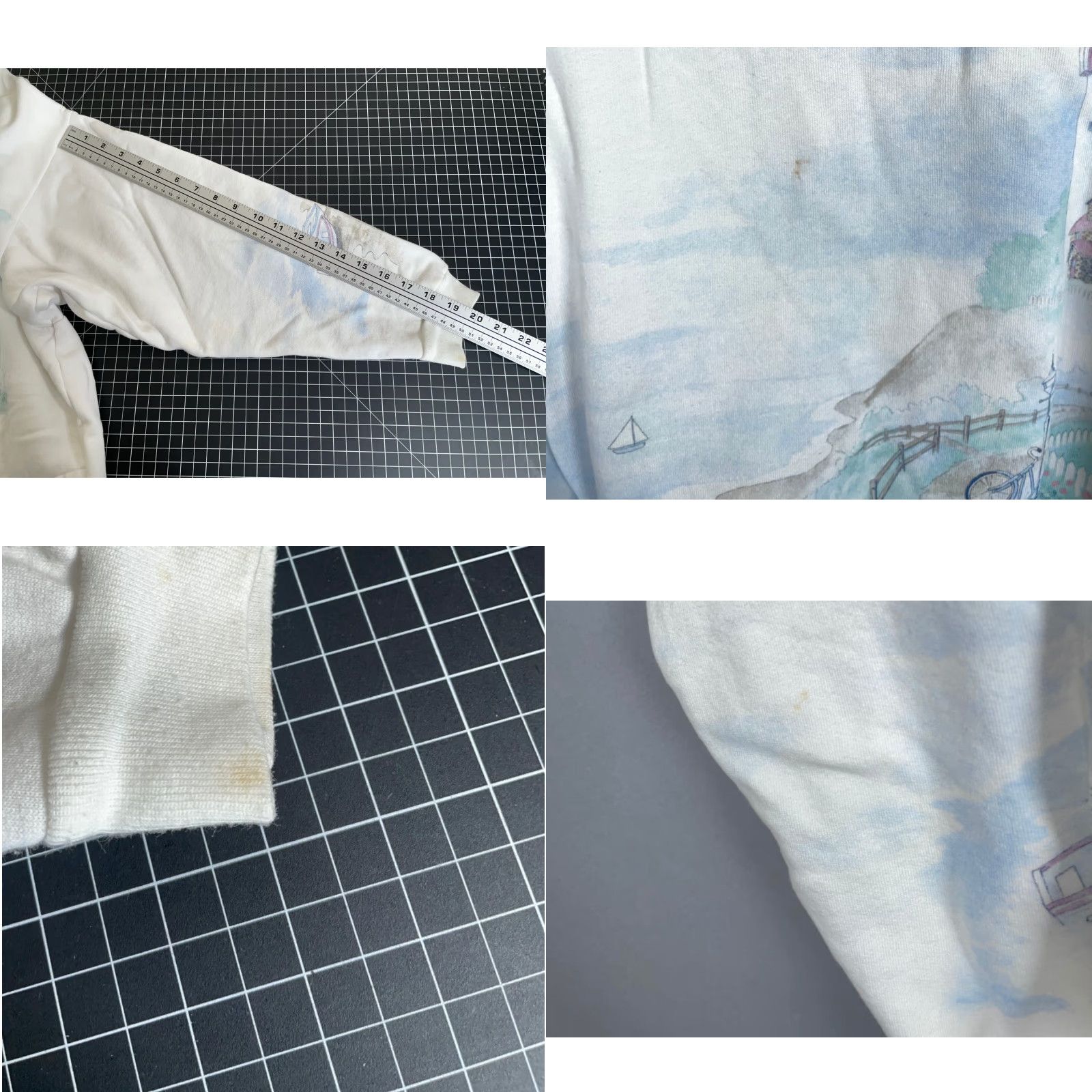 Doublet Artisans White Cardigan Sweatshirt Women's XL White Knit Double Collar Cardigan Geometric Print 90s Beach Nature Outdoor Graphic Print Button Front Size XL / US 12-14 / IT 48-50 - 8 Thumbnail