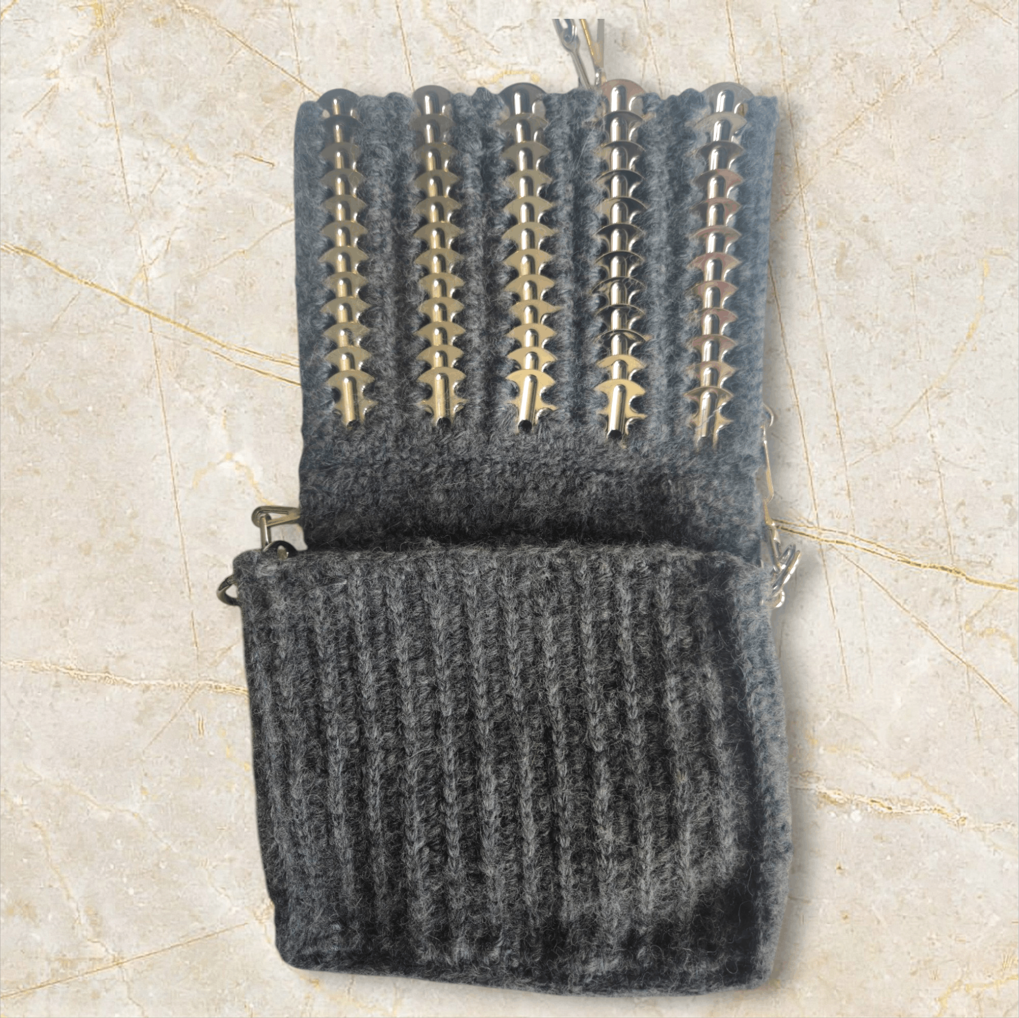 Paco Rabanne Paco Rabanne Nano 1969 Mini Bag in Grey Wool Size ONE SIZE - 4 Thumbnail