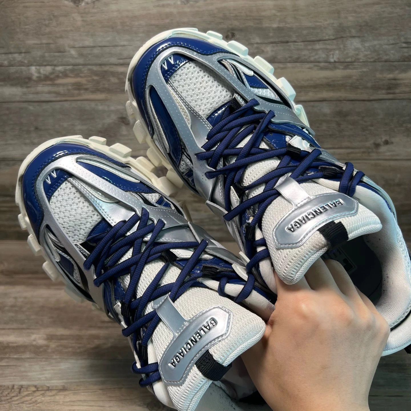 Balenciaga Balenciaga Track White Blue LED 44 97 New Size US 11 / EU 44 - 3 Thumbnail