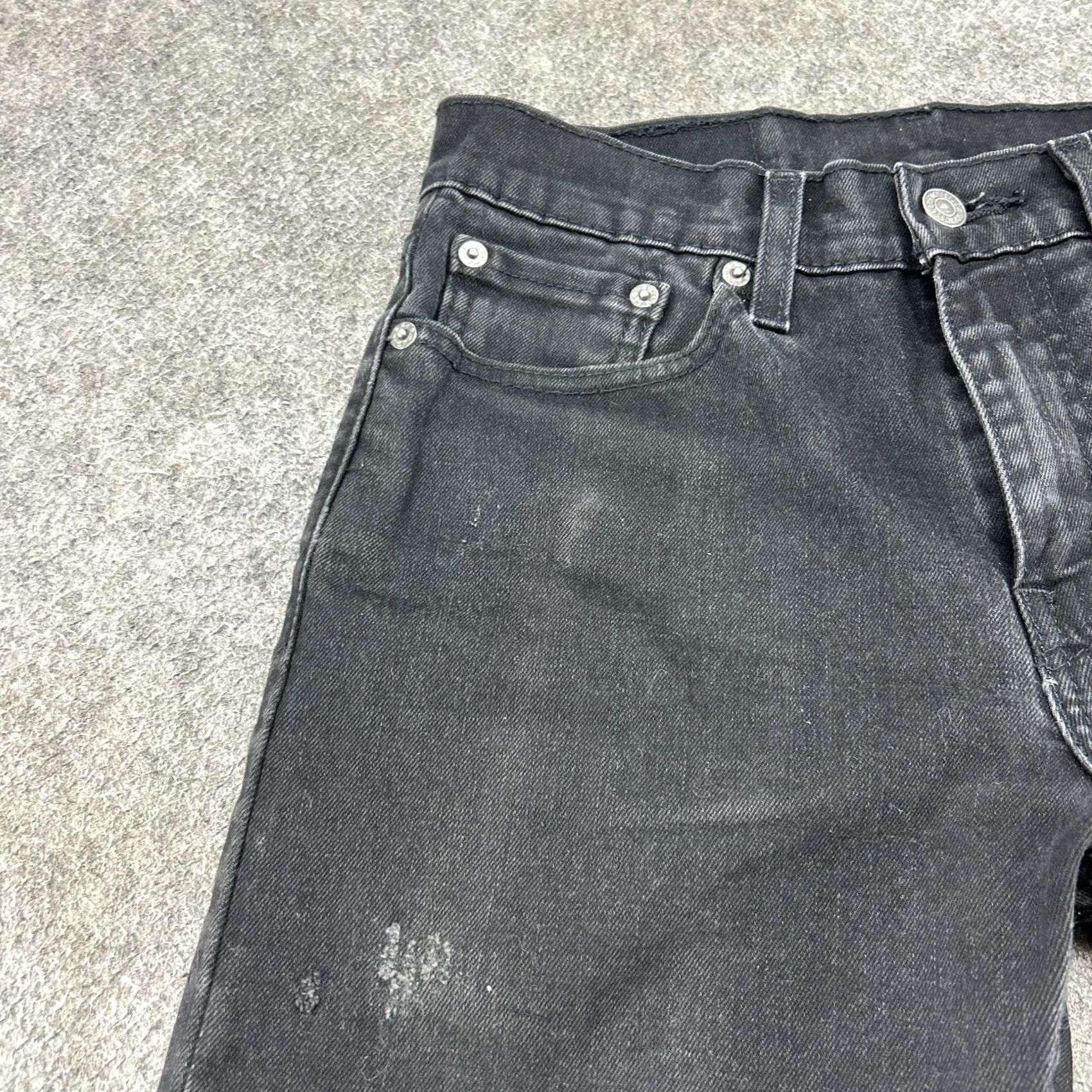 Levi's Levi's 512 Jeans Mens 28x32 Black Dark Wash Slim Fit Stretch Denim Tapered 5-Pocket Regular Rise Mid Handled Zip Button Logo Zipper 32 Inseam Size US 28 / EU 44 - 4 Thumbnail