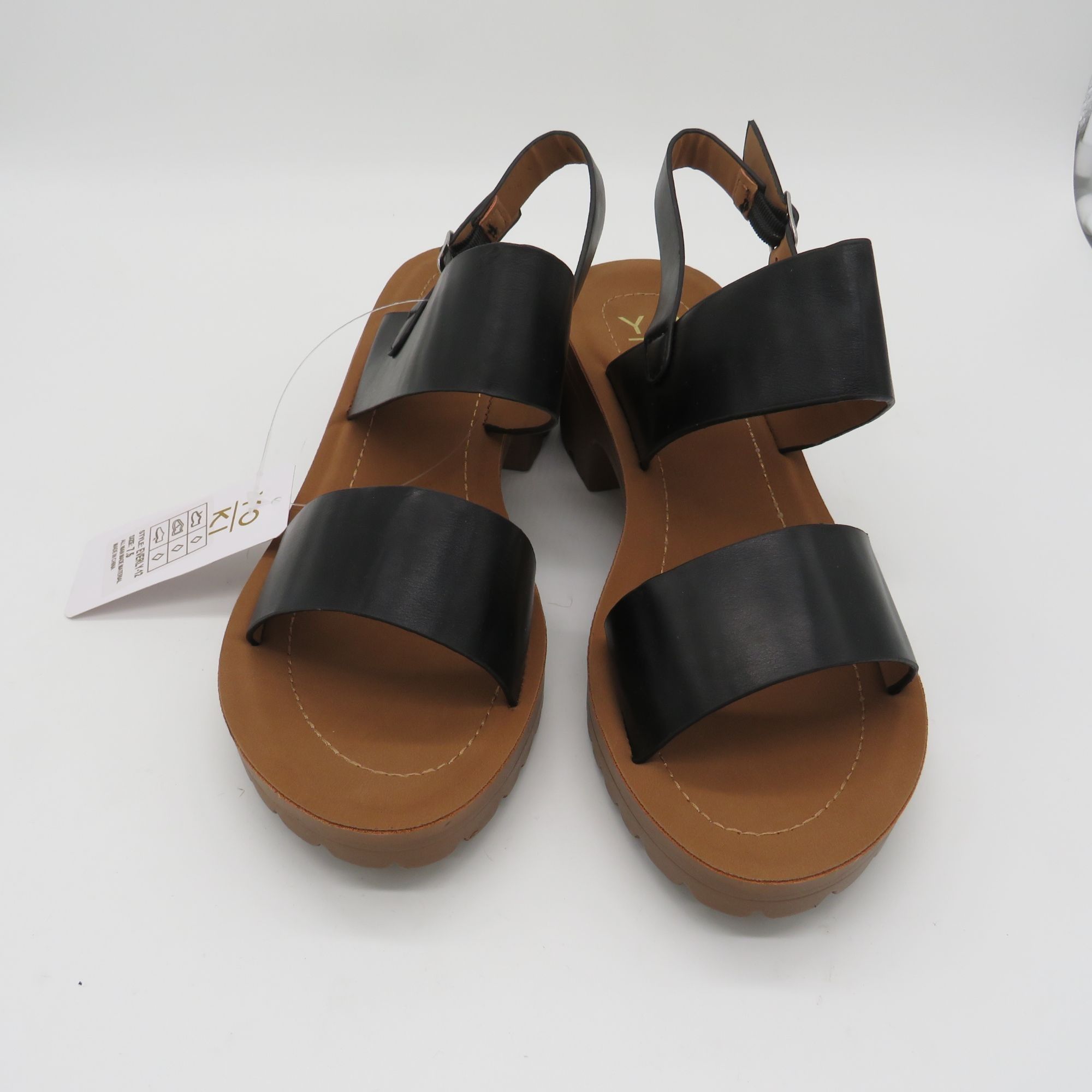 Other Yoki Womens Black Slingback Platform Sandals Size 7.5 Faux L Size US 7.5 / IT 37.5 - 2 Thumbnail