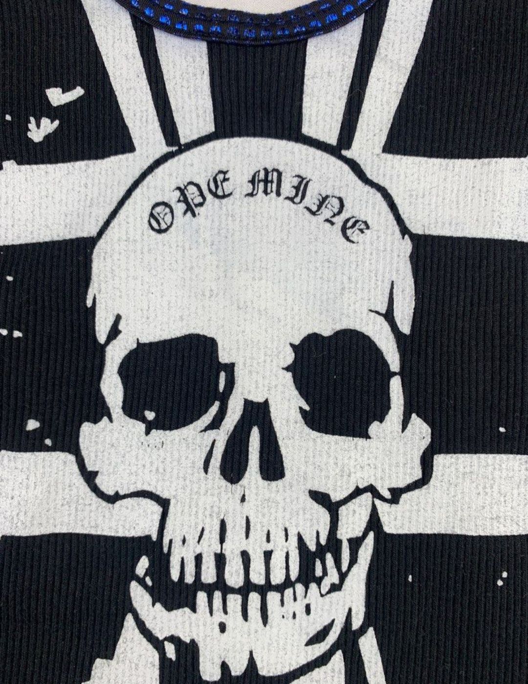 Japanese Brand Opemine Punk Multifabric Skull Flag Graphic Buckle Top Size S / US 4 / IT 40 - 5 Thumbnail
