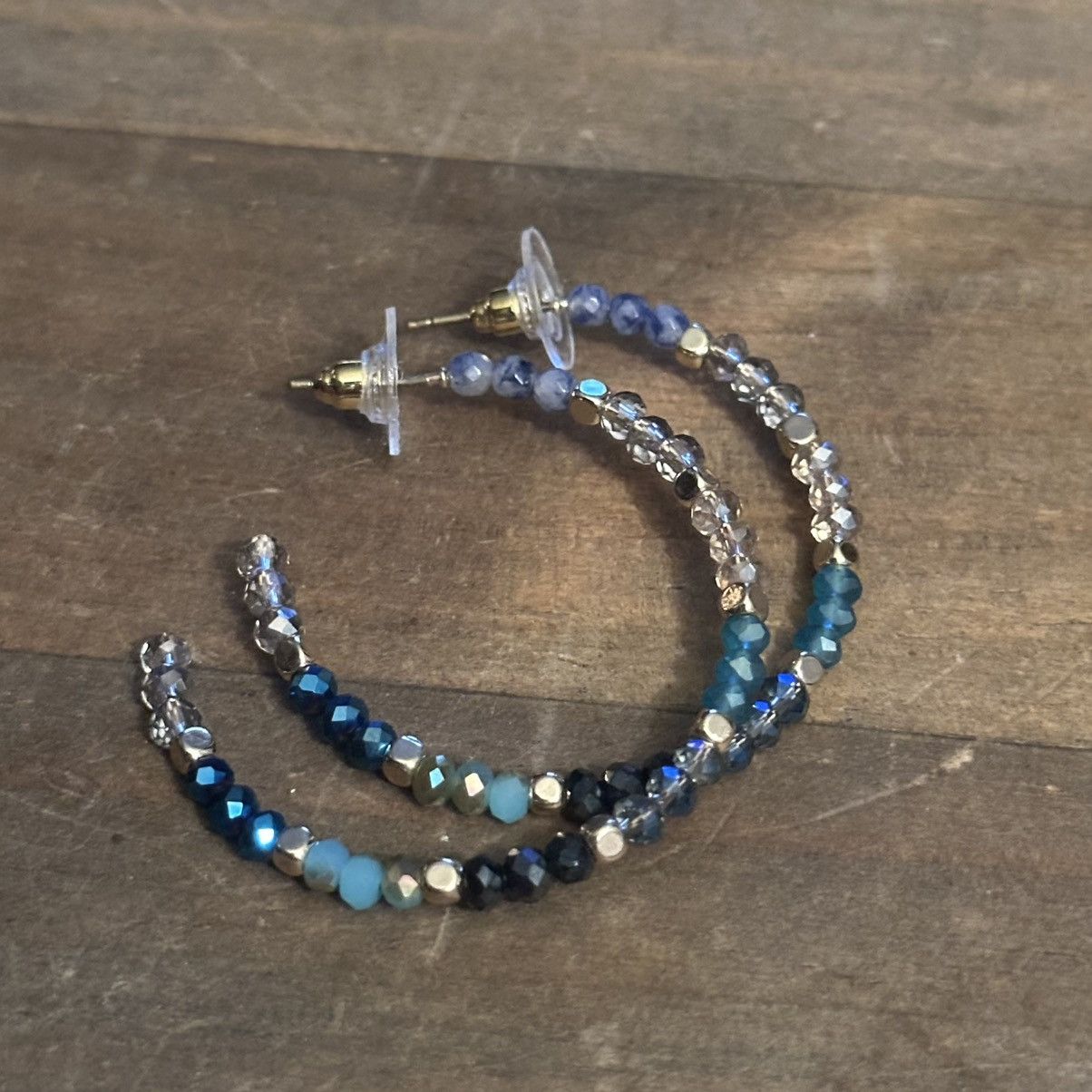Other Frenzy semi precious stone bead hoop earrings Size ONE SIZE - 6 Thumbnail